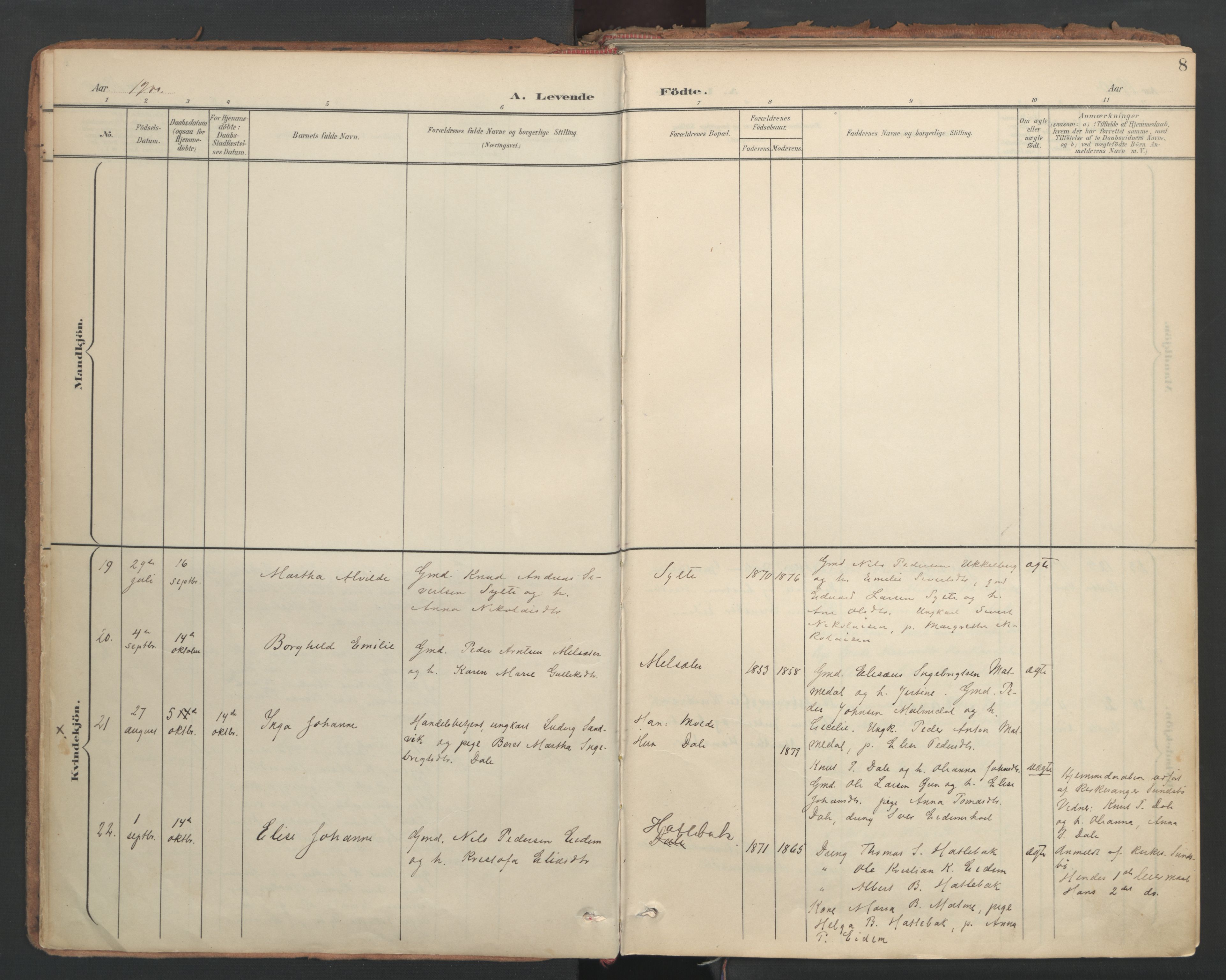 Ministerialprotokoller, klokkerbøker og fødselsregistre - Møre og Romsdal, AV/SAT-A-1454/564/L0741: Parish register (official) no. 564A02, 1900-1976, p. 8