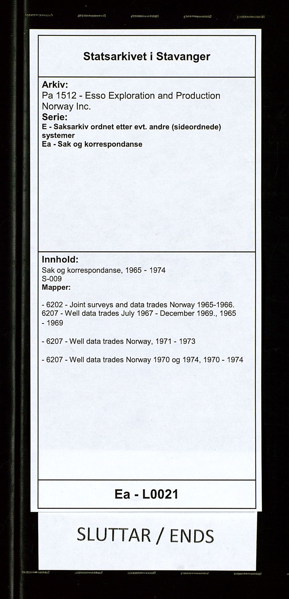 Pa 1512 - Esso Exploration and Production Norway Inc., AV/SAST-A-101917/E/Ea/L0021: Sak og korrespondanse, 1965-1974, p. 835