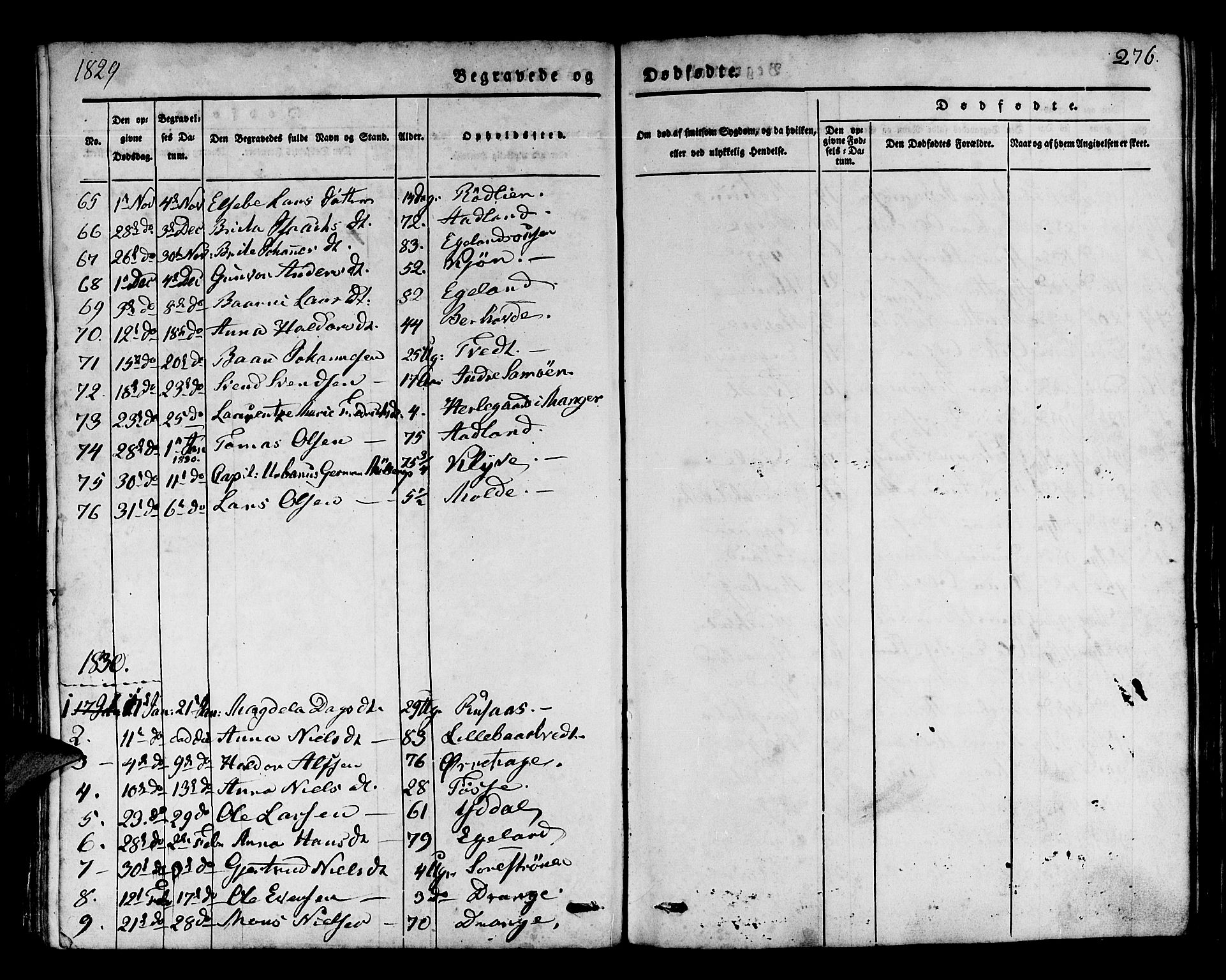 Os sokneprestembete, AV/SAB-A-99929: Parish register (official) no. A 14, 1826-1839, p. 276