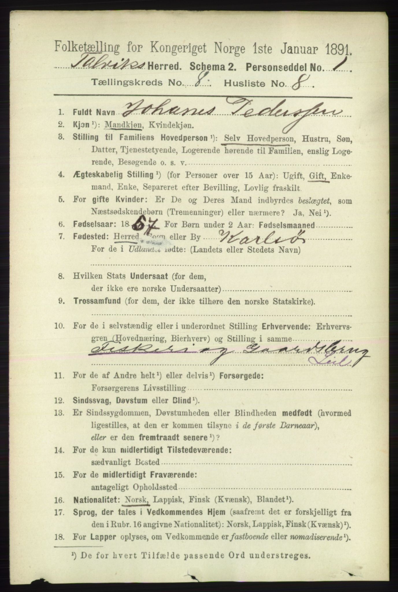 RA, 1891 census for 2013 Talvik, 1891, p. 2087