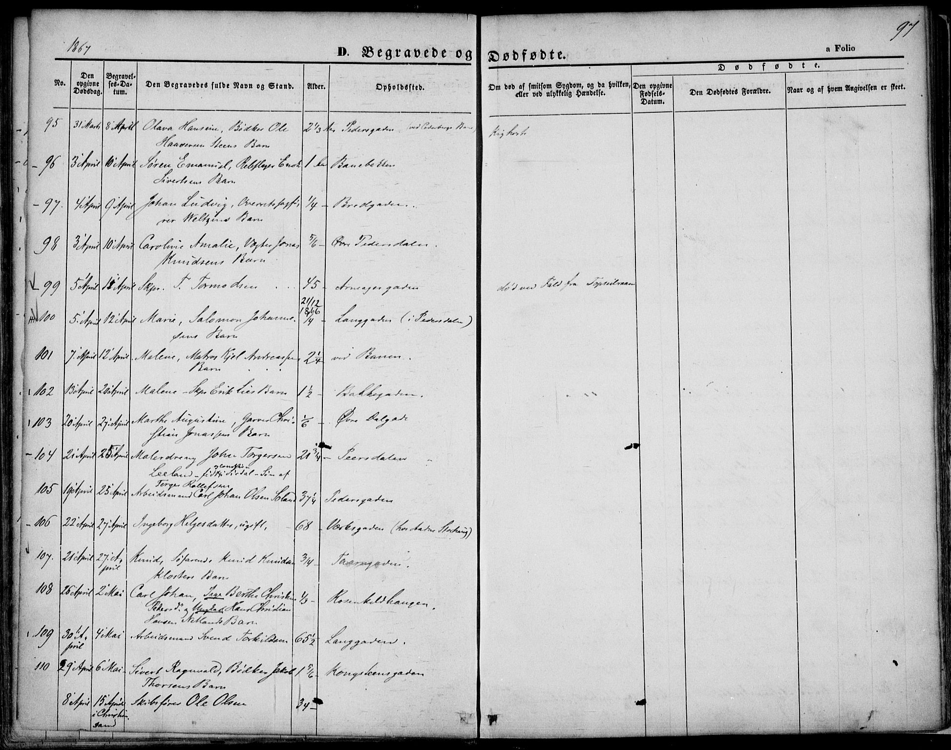 St. Petri sokneprestkontor, AV/SAST-A-101813/001/30/30BA/L0003: Parish register (official) no. A 3, 1861-1872, p. 97