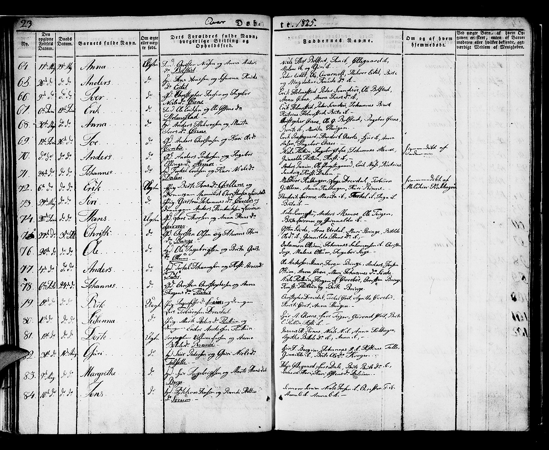 Luster sokneprestembete, AV/SAB-A-81101/H/Haa/Haaa/L0004: Parish register (official) no. A 4, 1821-1832, p. 23