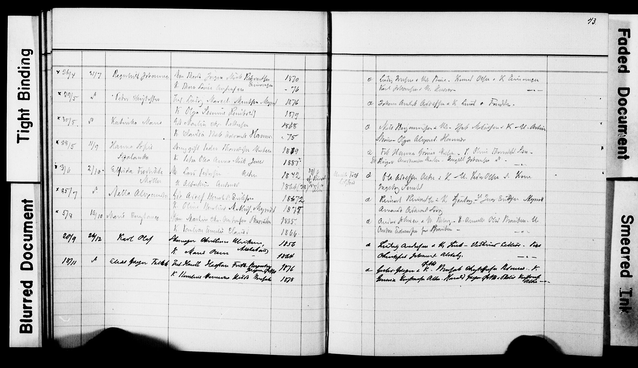 Ministerialprotokoller, klokkerbøker og fødselsregistre - Nordland, AV/SAT-A-1459/830/L0465: Parish register (copy) no. 830C07, 1891-1905, p. 43