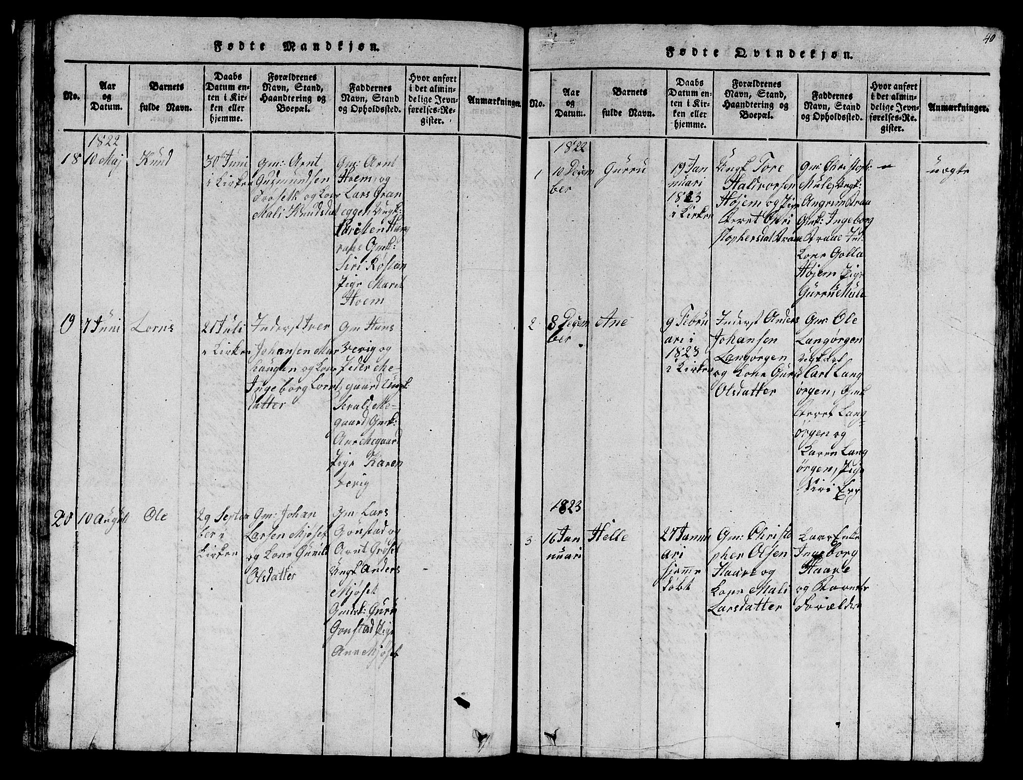 Ministerialprotokoller, klokkerbøker og fødselsregistre - Sør-Trøndelag, SAT/A-1456/612/L0385: Parish register (copy) no. 612C01, 1816-1845, p. 40
