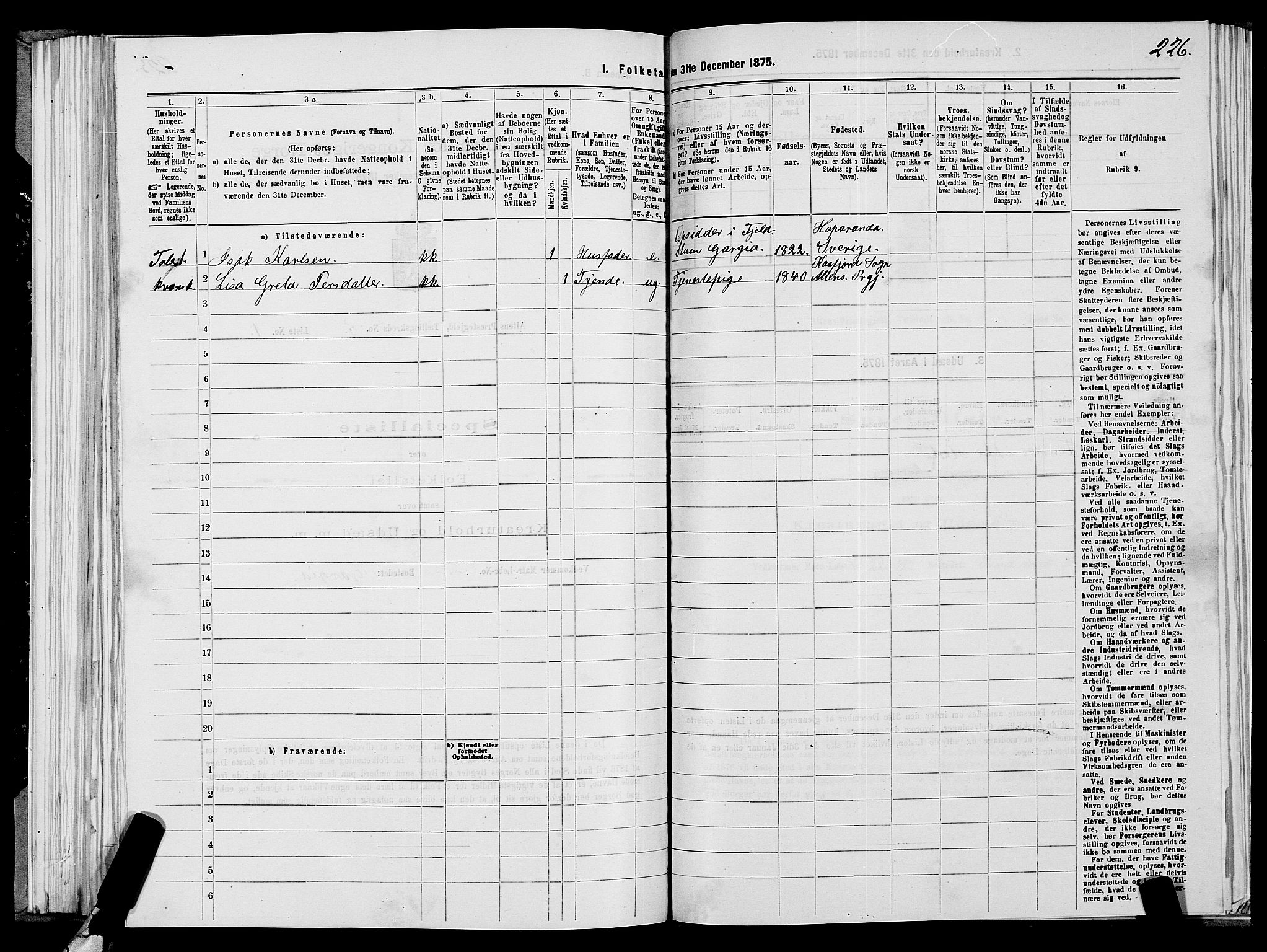 SATØ, 1875 census for 2012P Alta, 1875, p. 2226