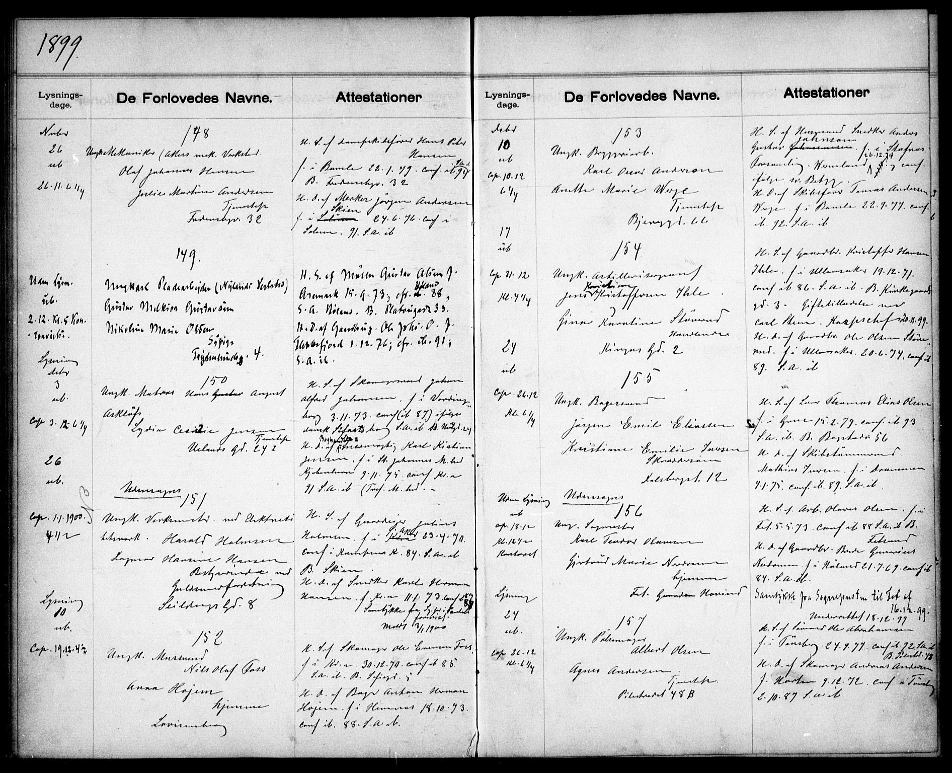 Gamle Aker prestekontor Kirkebøker, AV/SAO-A-10617a/H/L0002: Banns register no. 2, 1890-1900