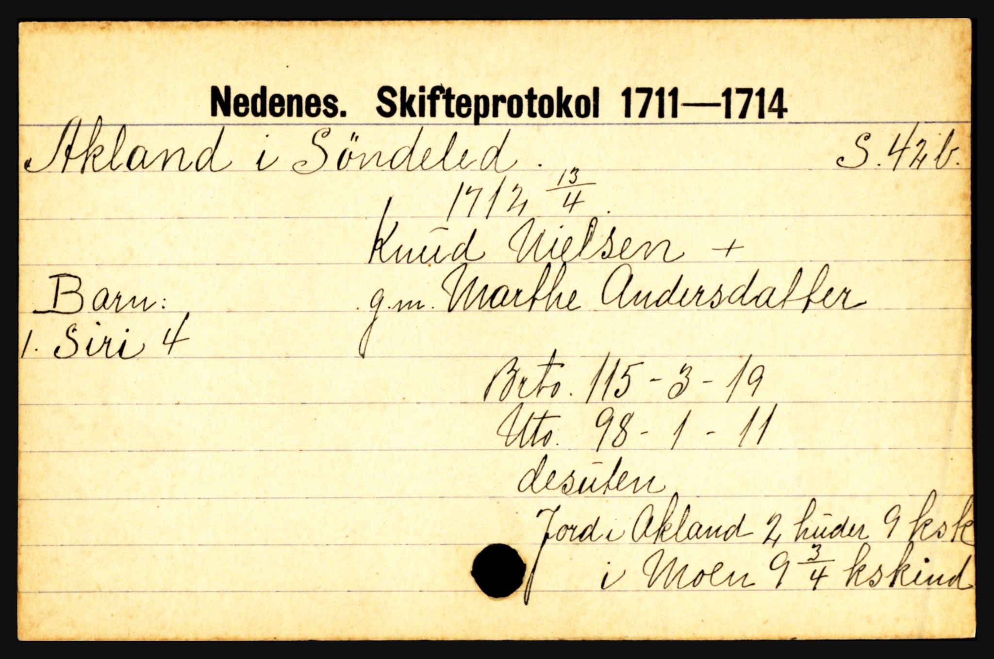 Nedenes sorenskriveri før 1824, AV/SAK-1221-0007/H, p. 21