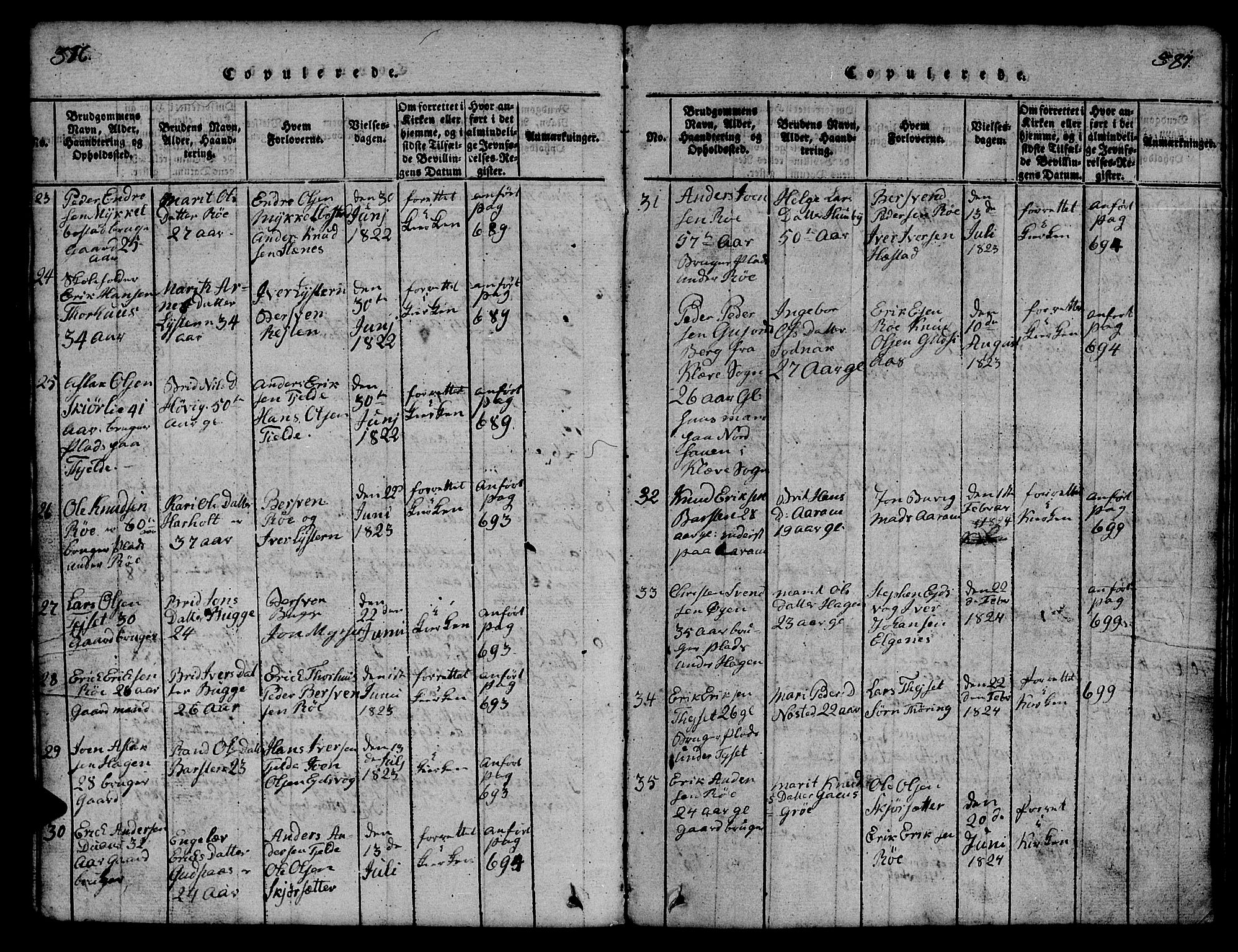 Ministerialprotokoller, klokkerbøker og fødselsregistre - Møre og Romsdal, SAT/A-1454/551/L0629: Parish register (copy) no. 551C01, 1818-1839, p. 386-387