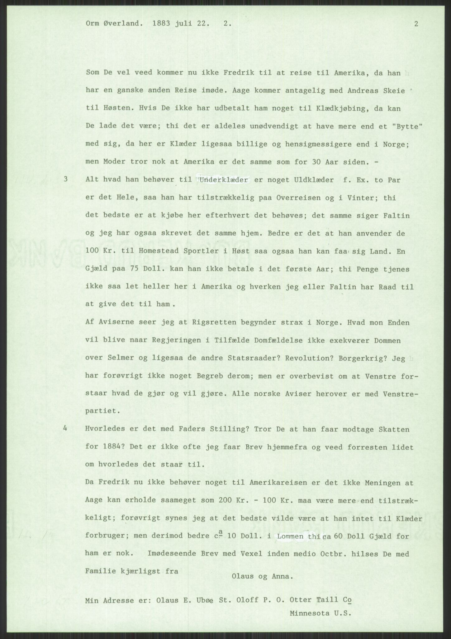 Samlinger til kildeutgivelse, Amerikabrevene, AV/RA-EA-4057/F/L0030: Innlån fra Rogaland: Vatnaland - Øverland, 1838-1914, p. 683