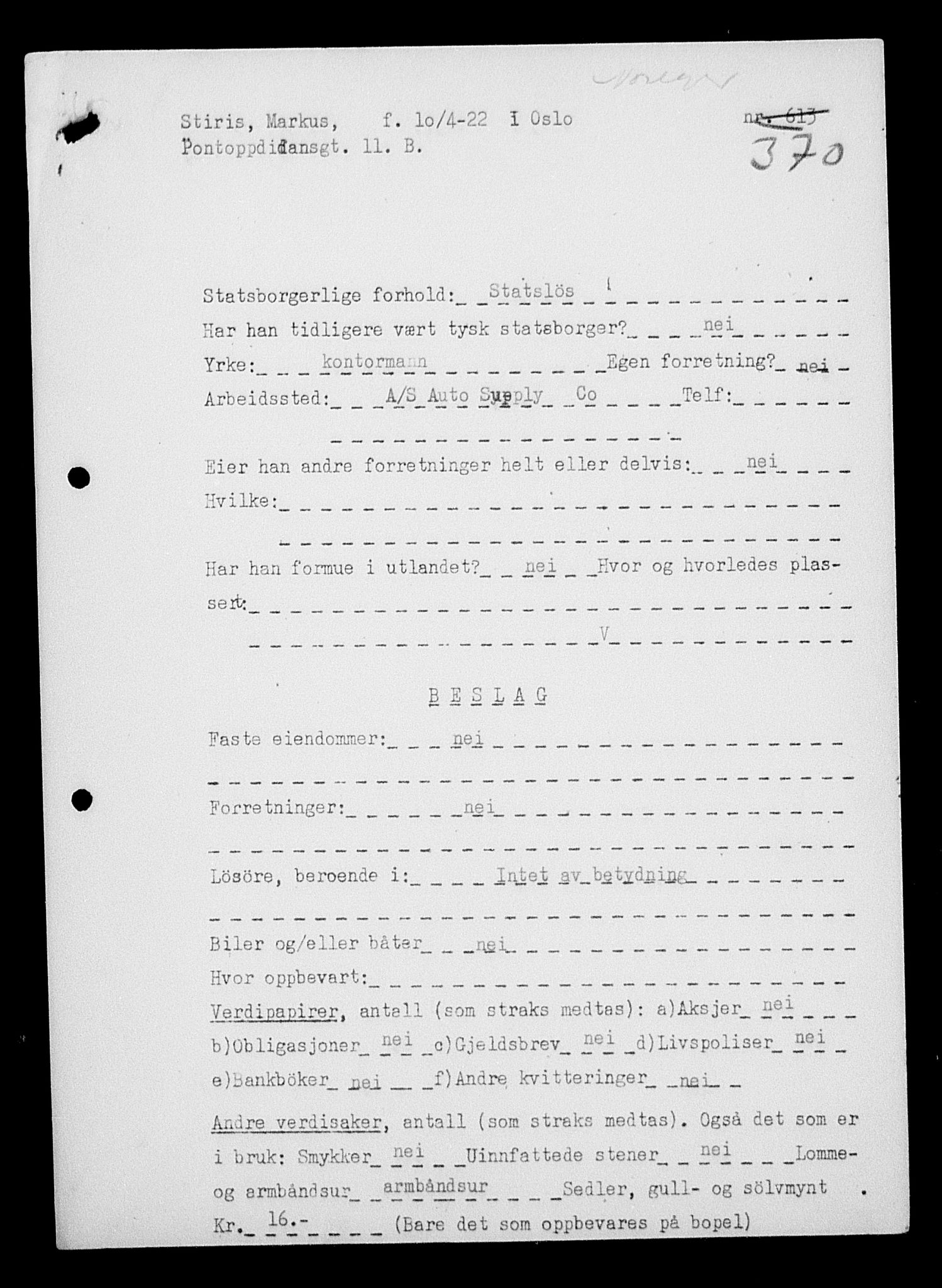 Justisdepartementet, Tilbakeføringskontoret for inndratte formuer, RA/S-1564/H/Hc/Hcc/L0983: --, 1945-1947, p. 368