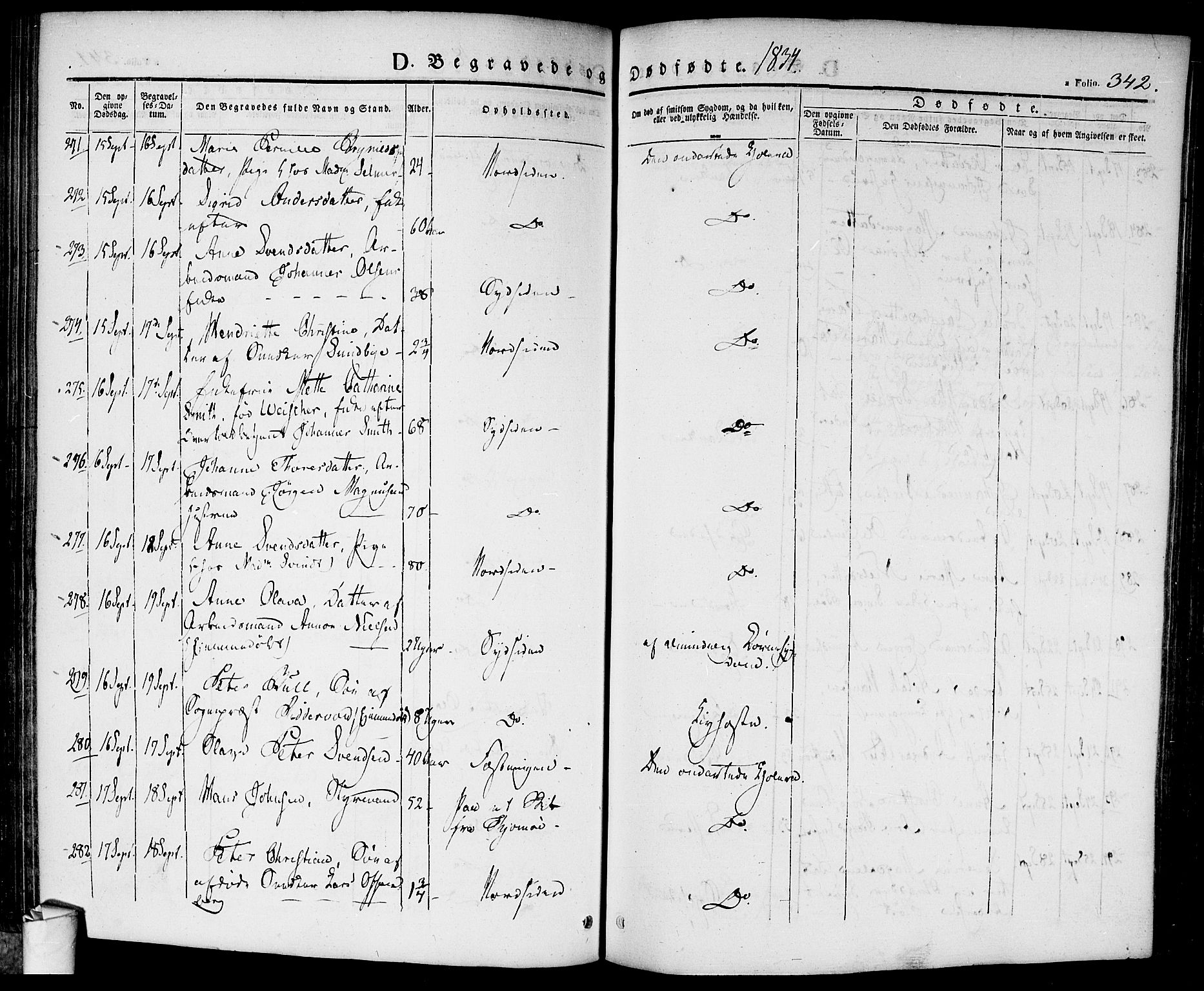 Halden prestekontor Kirkebøker, AV/SAO-A-10909/F/Fa/L0005: Parish register (official) no. I 5, 1834-1845, p. 342