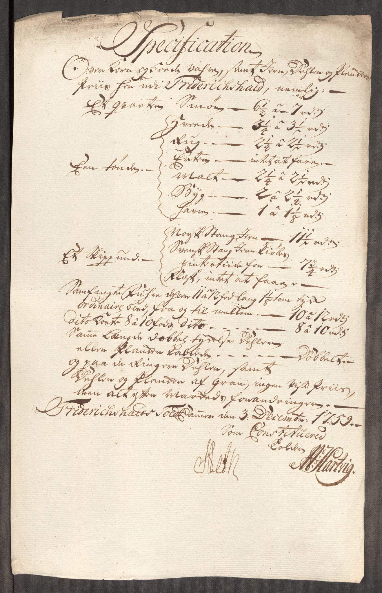 Rentekammeret inntil 1814, Realistisk ordnet avdeling, AV/RA-EA-4070/Oe/L0006: [Ø1]: Priskuranter, 1758-1760, p. 353