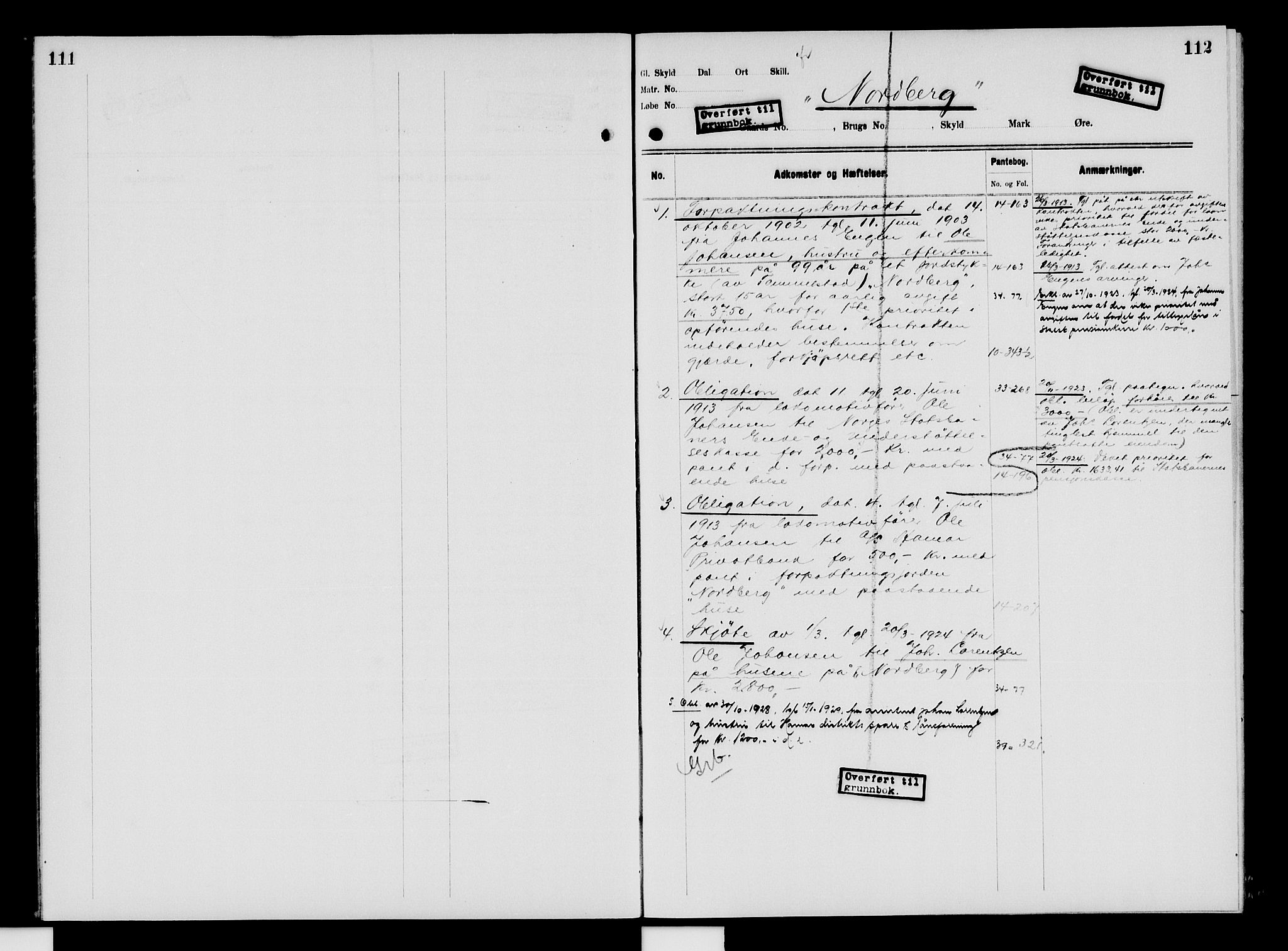 Nord-Hedmark sorenskriveri, SAH/TING-012/H/Ha/Had/Hade/L0009: Mortgage register no. 4.9, 1924-1940, p. 111-112