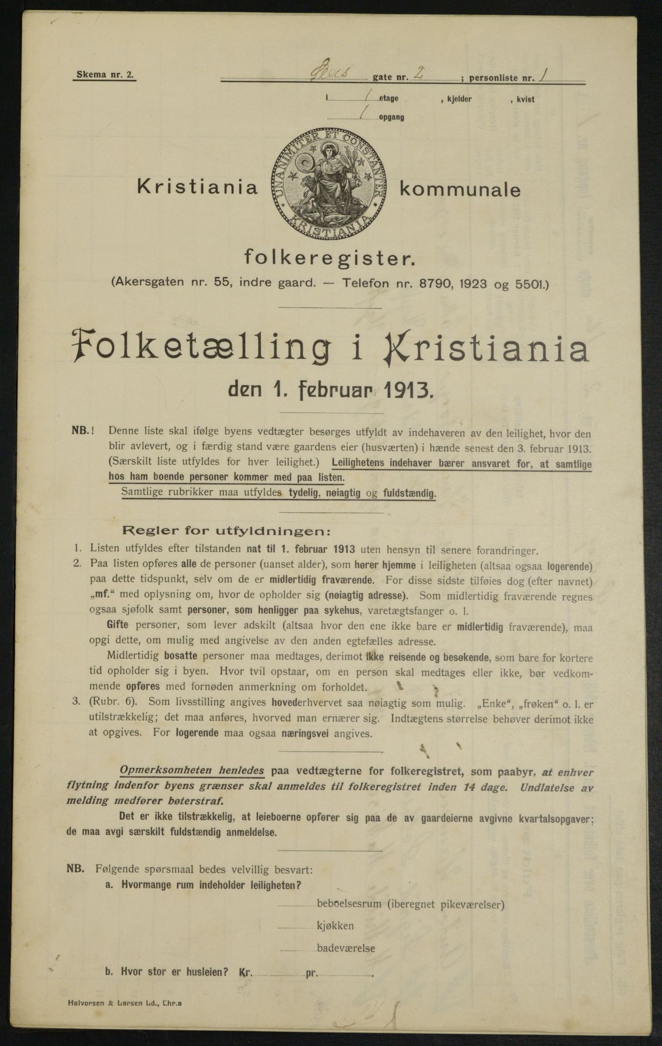 OBA, Municipal Census 1913 for Kristiania, 1913, p. 94599