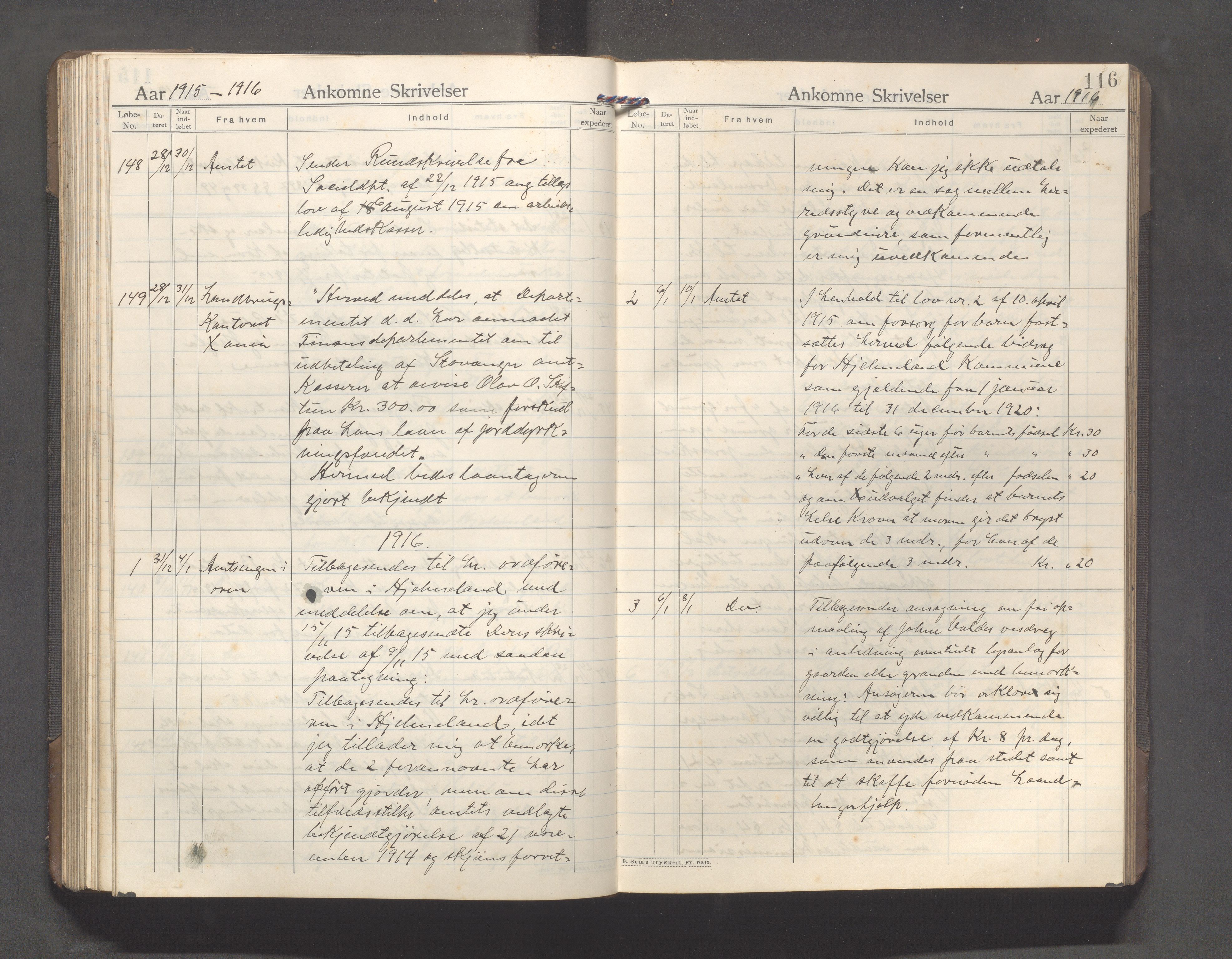 Hjelmeland kommune - Formannskapet, IKAR/K-102522/C/L0003: Journal, 1907-1923, p. 116