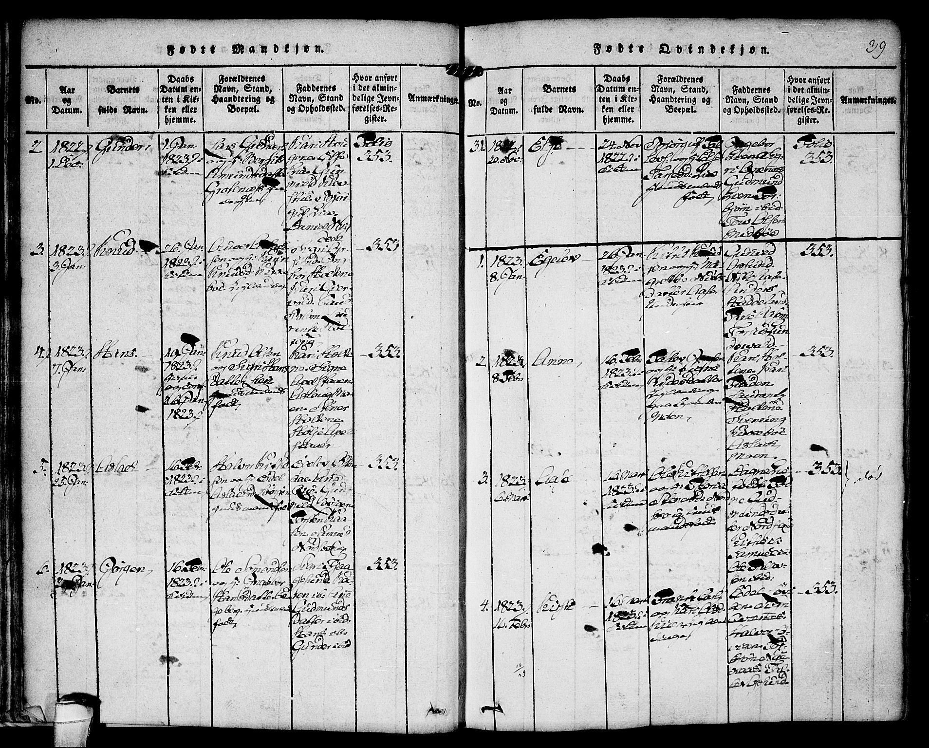 Kviteseid kirkebøker, SAKO/A-276/F/Fa/L0005: Parish register (official) no. I 5, 1815-1836, p. 39