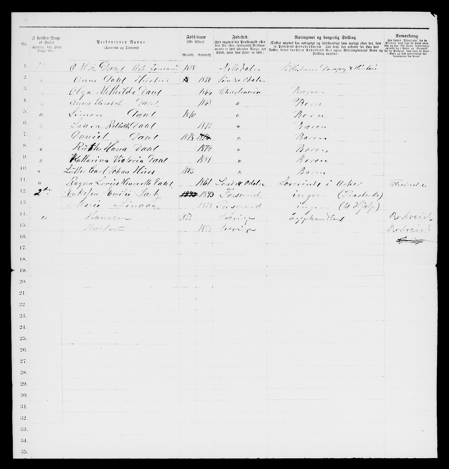 RA, 1885 census for 0301 Kristiania, 1885, p. 11086