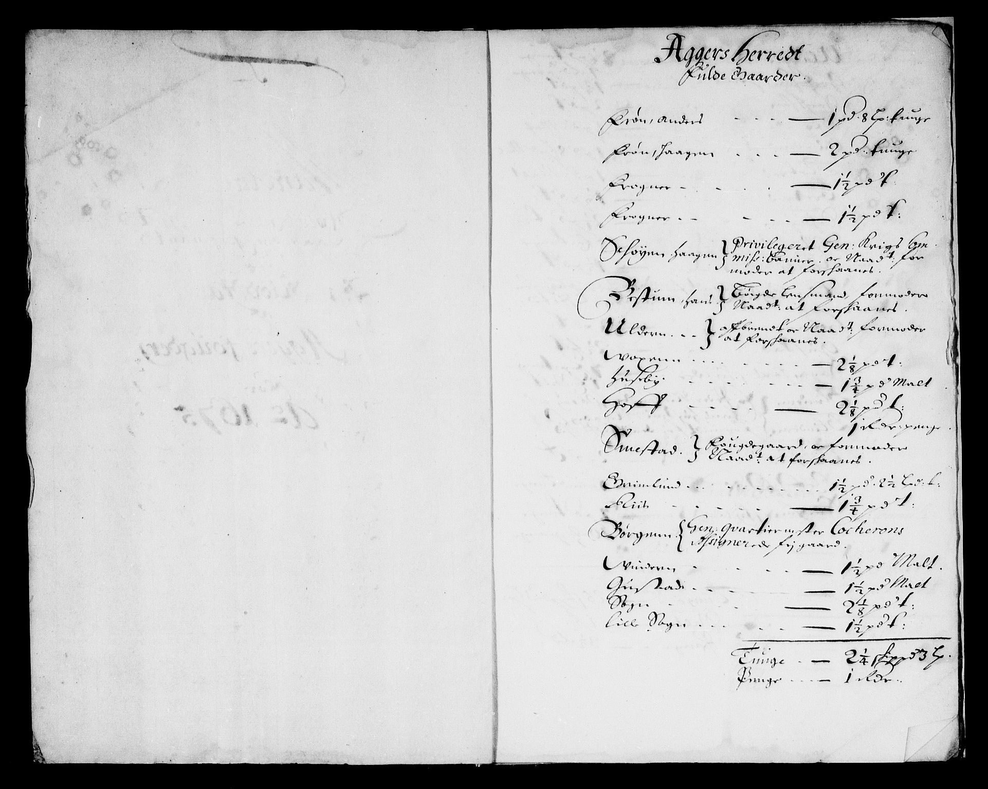 Rentekammeret inntil 1814, Reviderte regnskaper, Stiftamtstueregnskaper, Landkommissariatet på Akershus og Akershus stiftamt, AV/RA-EA-5869/R/Rb/L0111: Akershus stiftamt, 1675