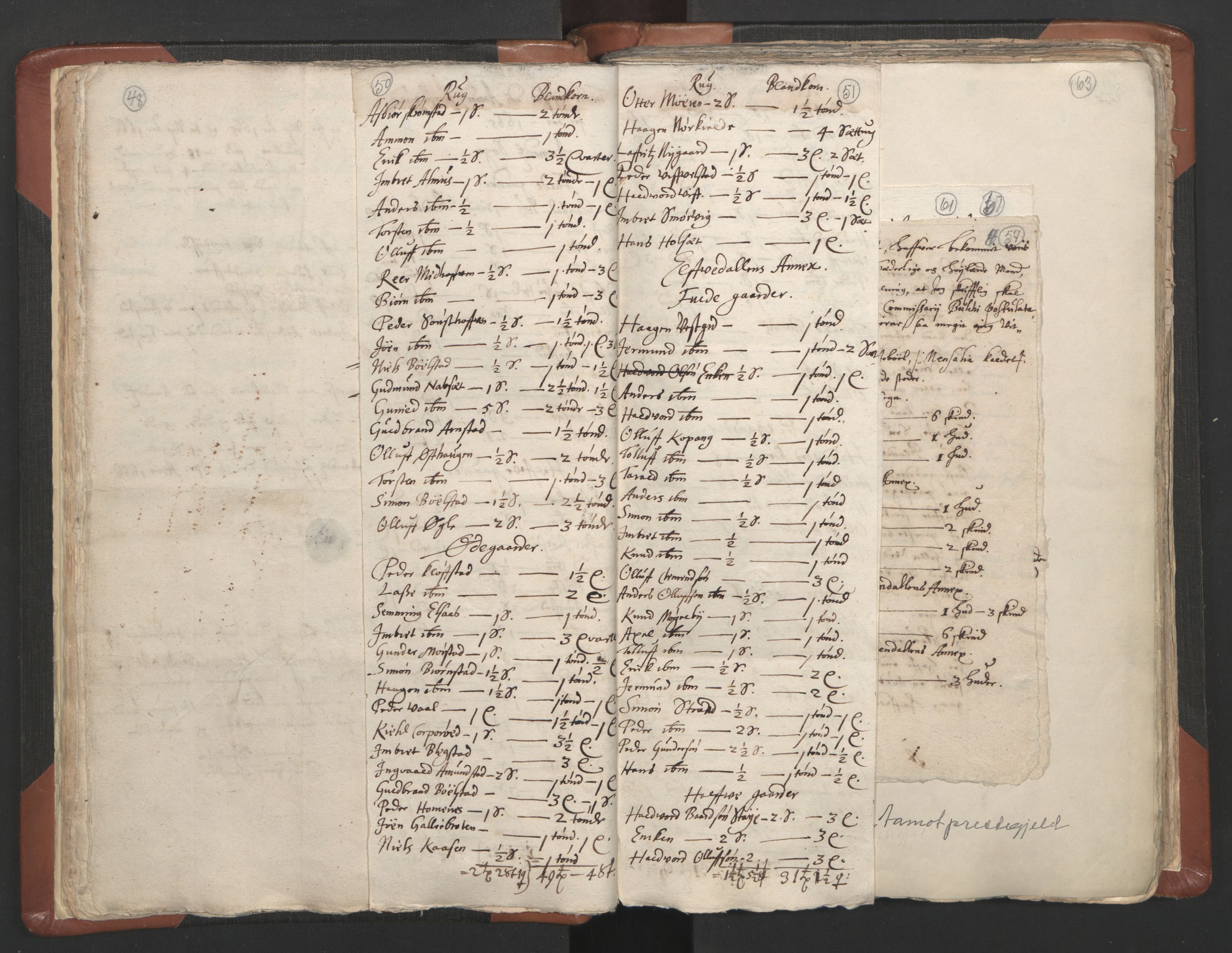 RA, Vicar's Census 1664-1666, no. 5: Hedmark deanery, 1664-1666, p. 50-51