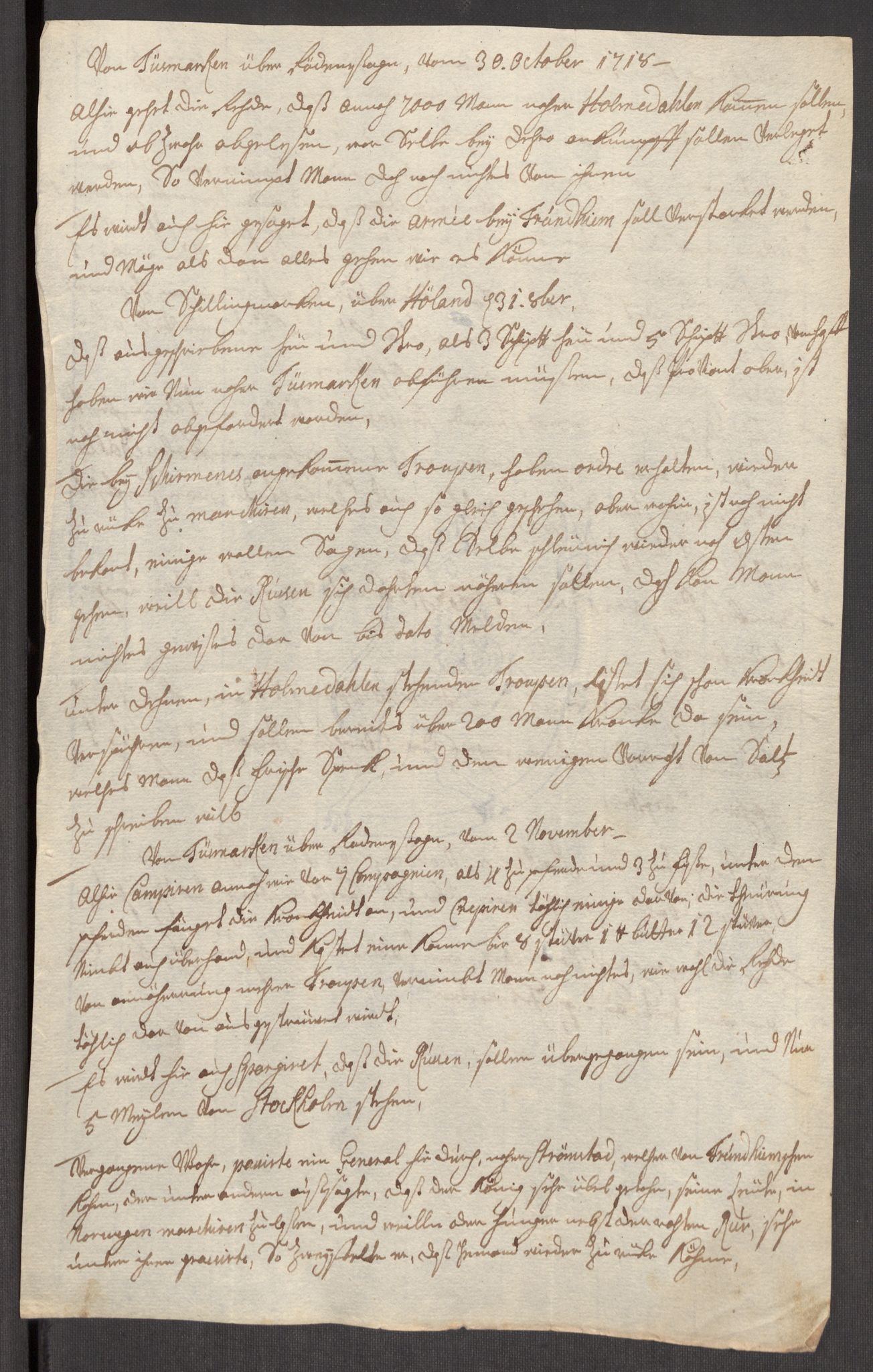 Kommanderende general (KG I) med Det norske krigsdirektorium, AV/RA-EA-5419/E/Eb/L0012: Kunnskap om fienden, kronologisk ordnet, 1718-1719, p. 446