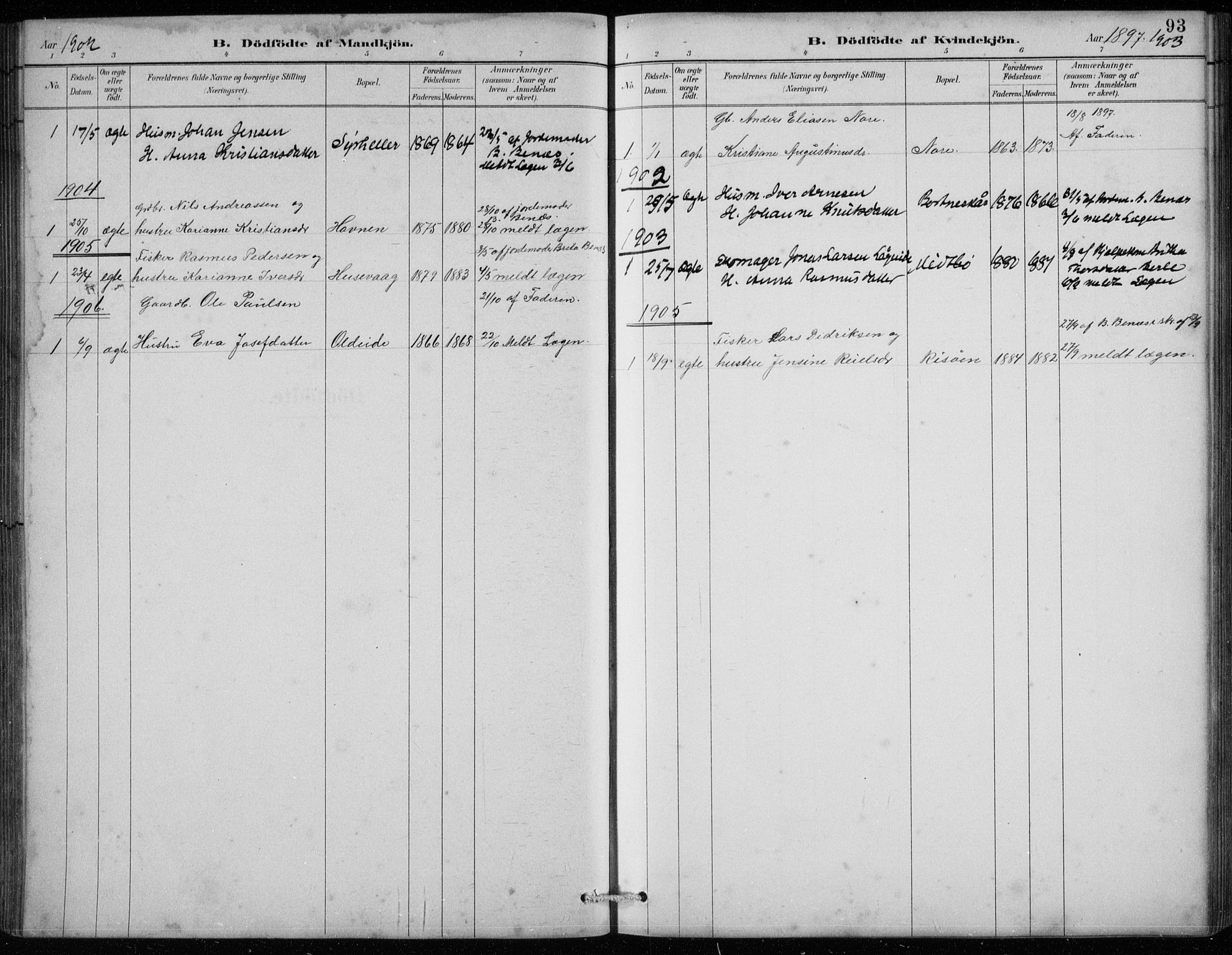 Davik sokneprestembete, AV/SAB-A-79701/H/Hab/Habc/L0002: Parish register (copy) no. C 2, 1889-1906, p. 93