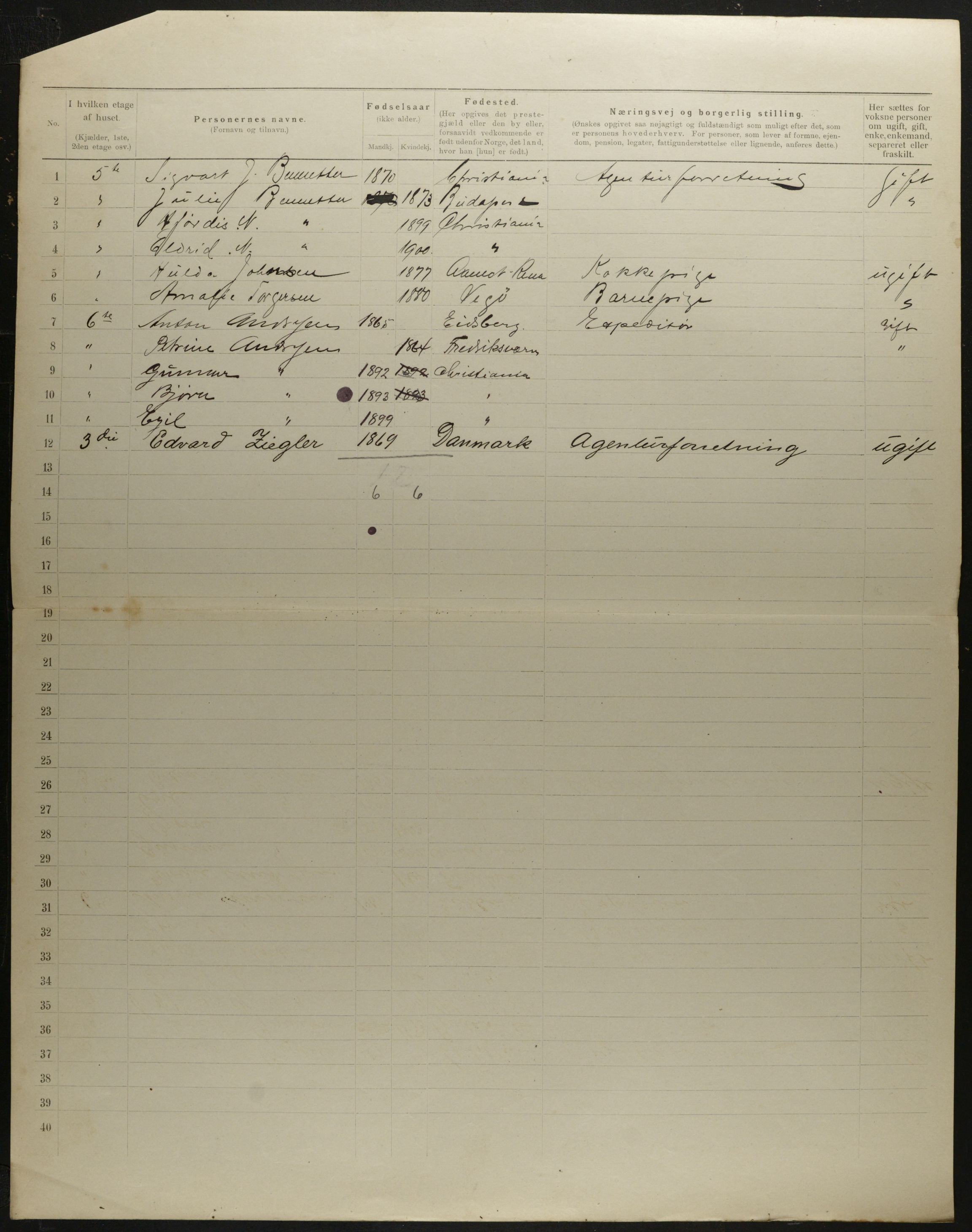 OBA, Municipal Census 1901 for Kristiania, 1901, p. 8158