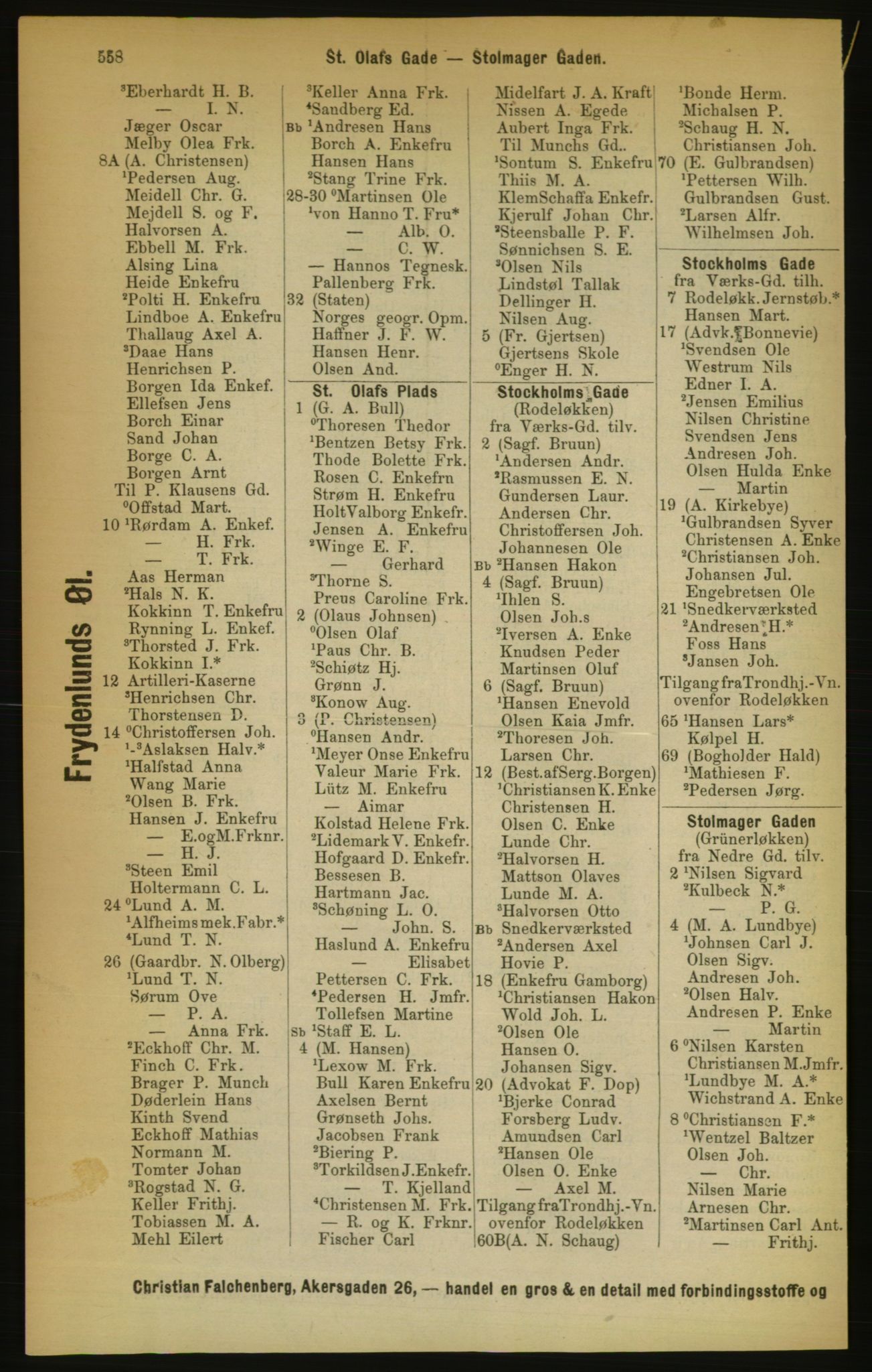 Kristiania/Oslo adressebok, PUBL/-, 1889, p. 558