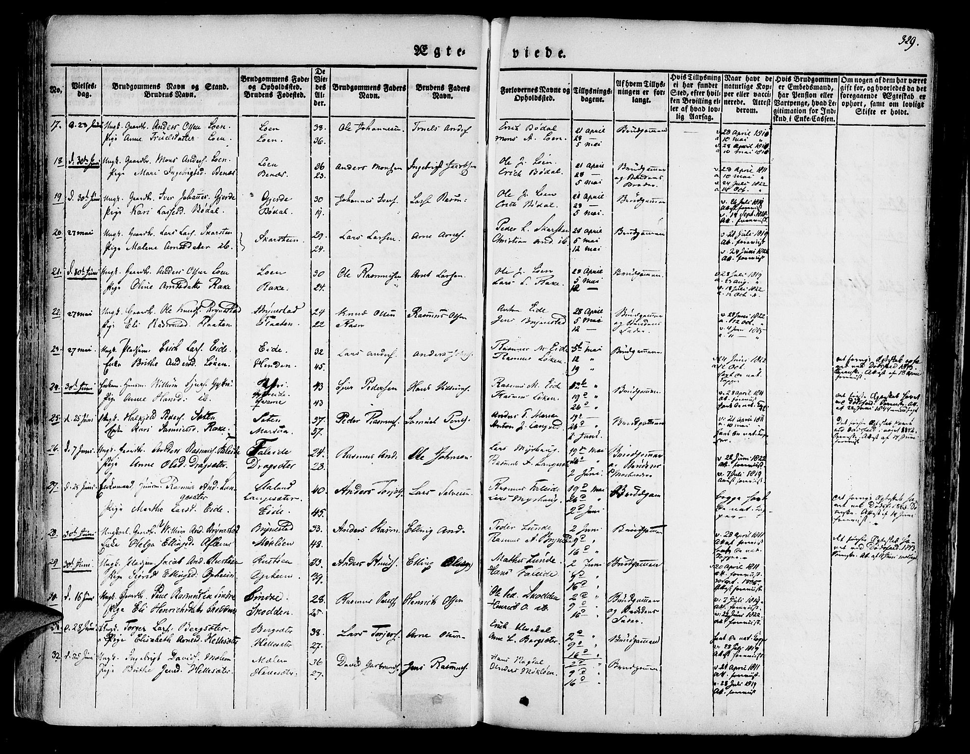 Innvik sokneprestembete, AV/SAB-A-80501: Parish register (official) no. A 4II, 1832-1846, p. 329