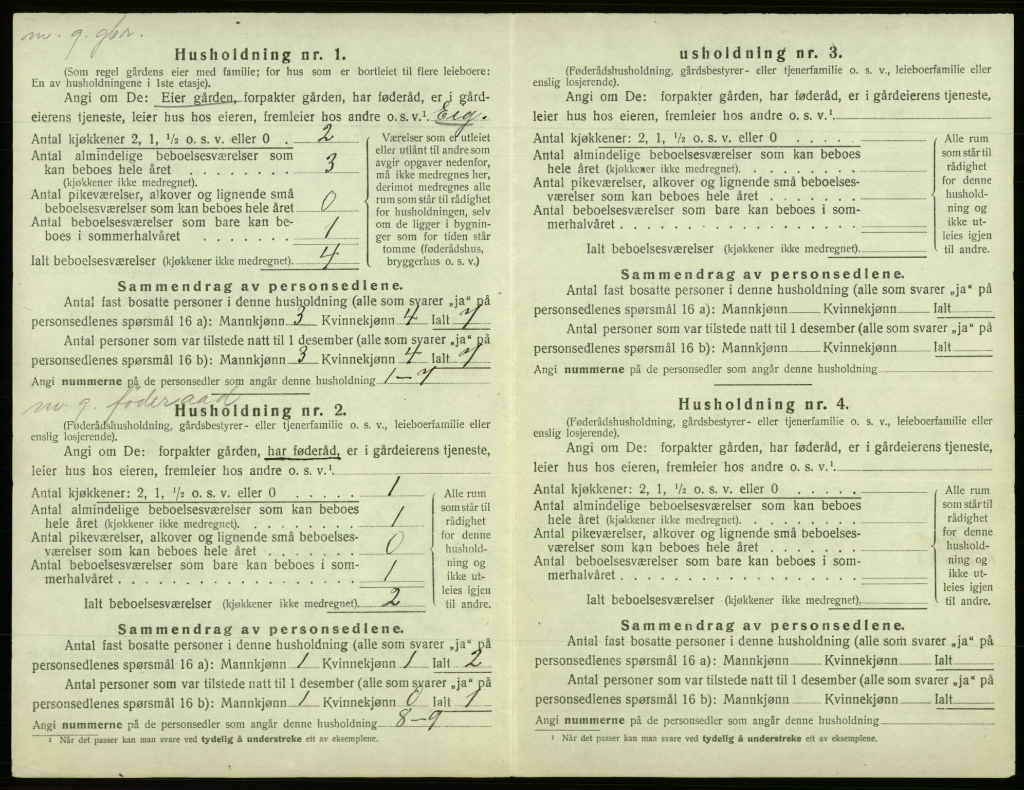 SAB, 1920 census for Fana, 1920, p. 3057