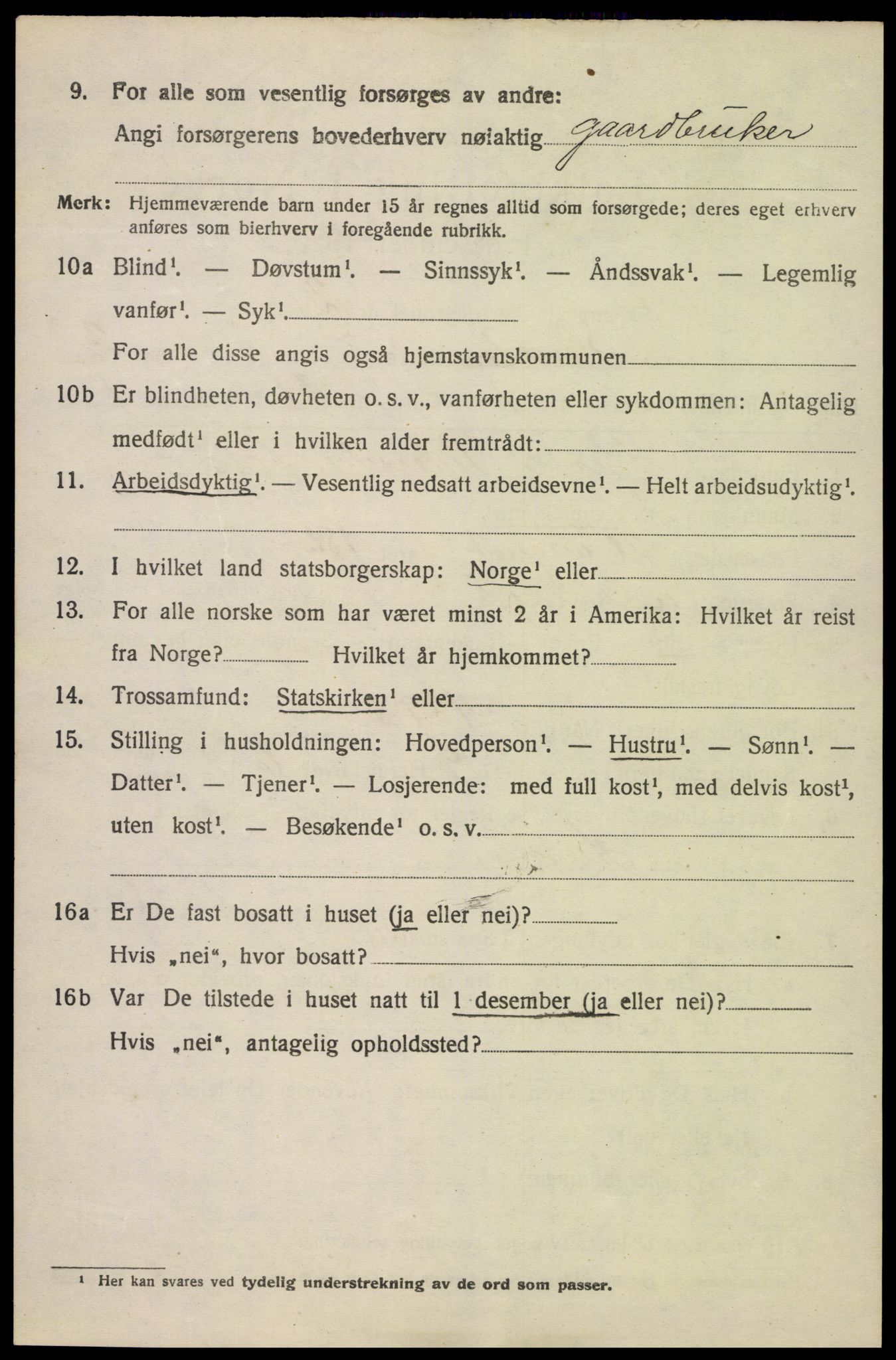 SAK, 1920 census for Herefoss, 1920, p. 321