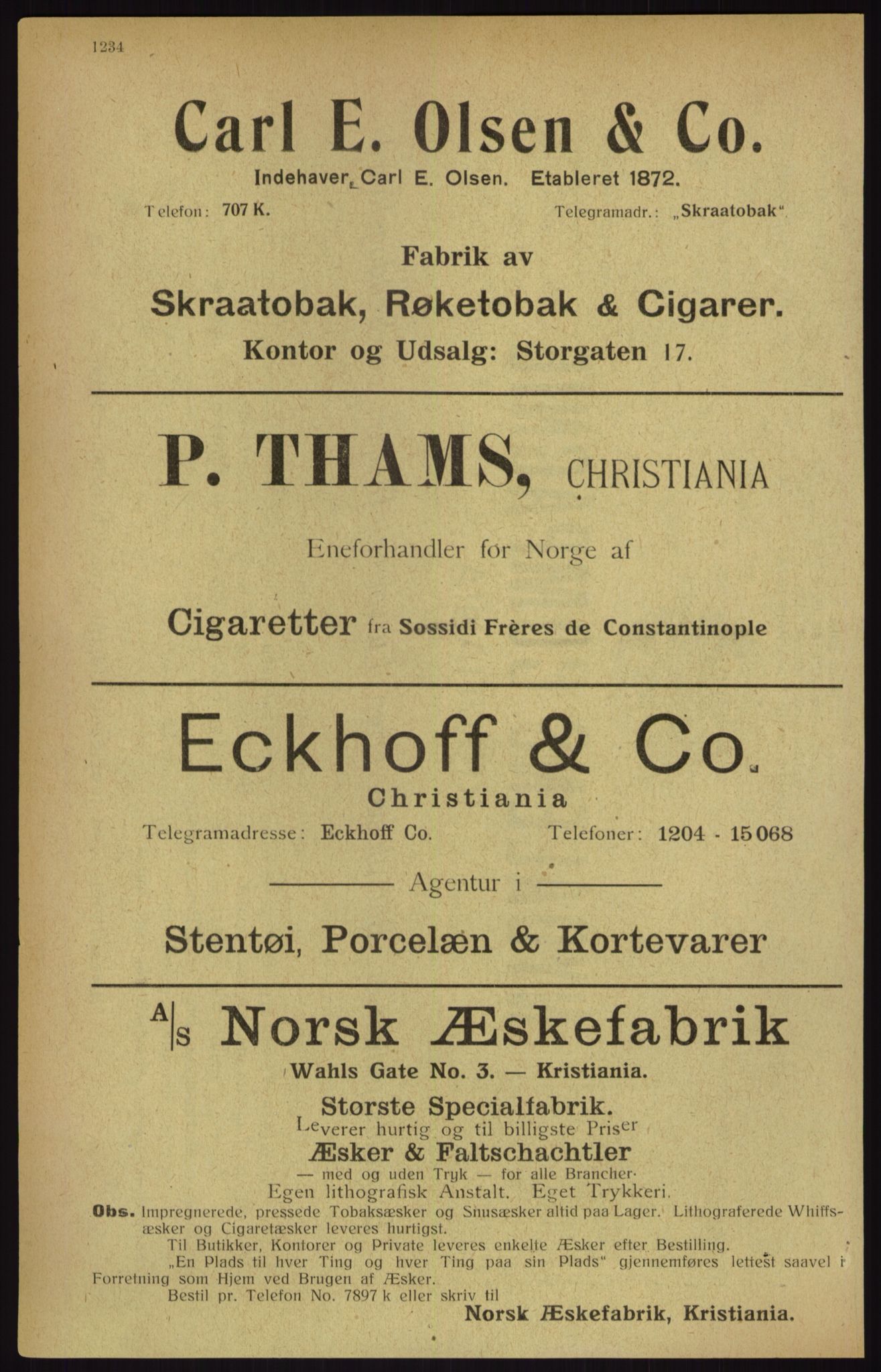 Kristiania/Oslo adressebok, PUBL/-, 1916, p. 1235