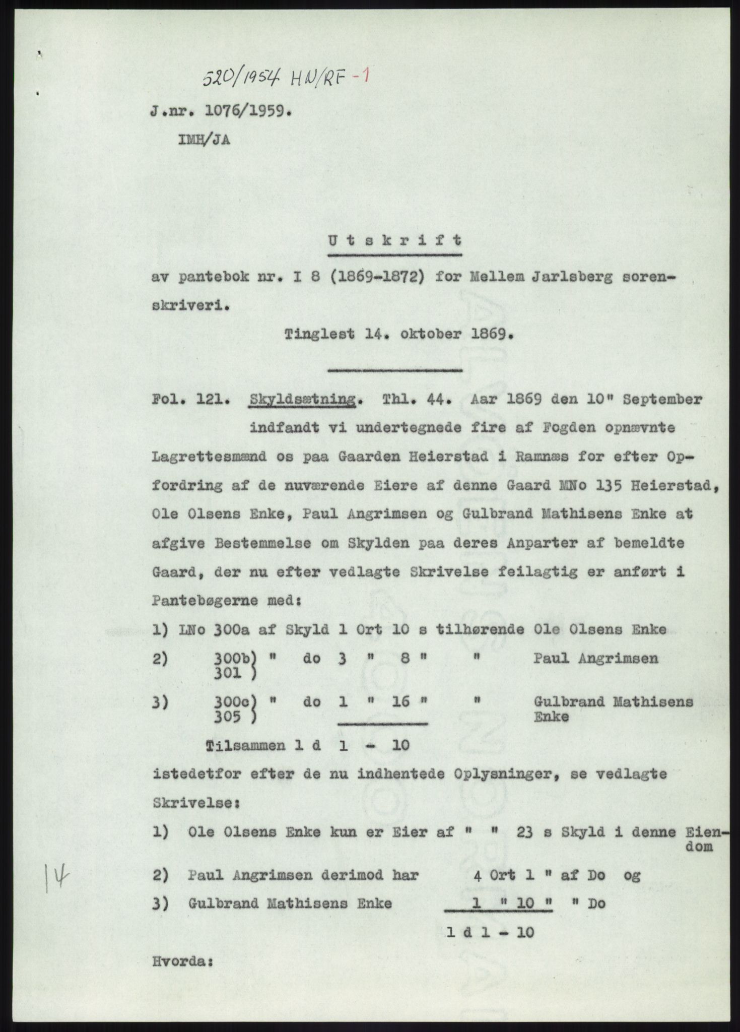 Statsarkivet i Kongsberg, SAKO/A-0001, 1944-1954, p. 161