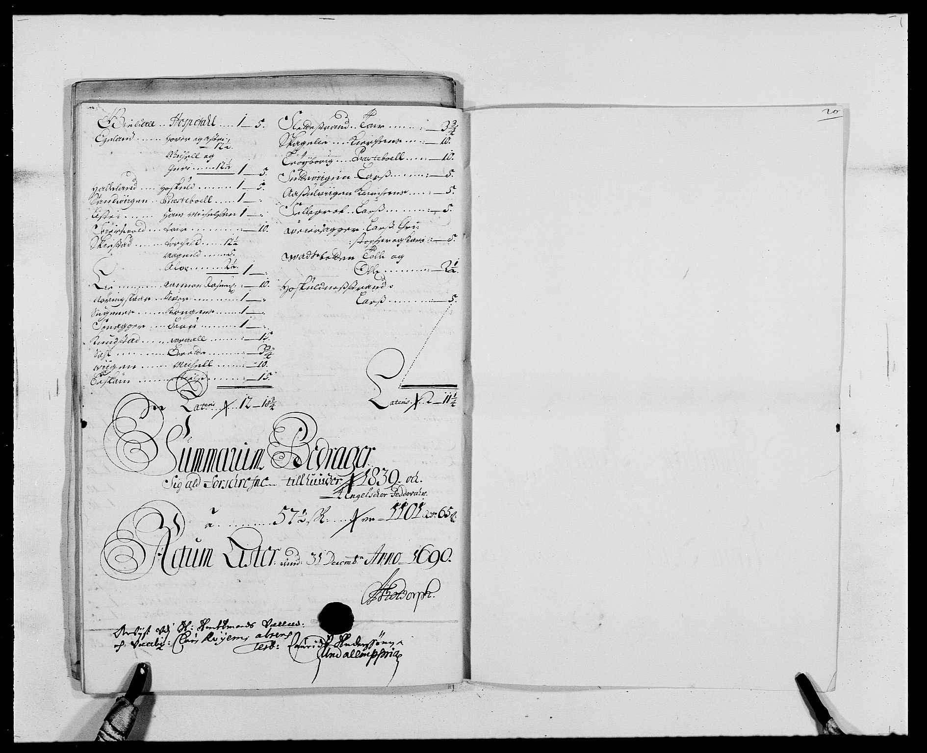 Rentekammeret inntil 1814, Reviderte regnskaper, Fogderegnskap, AV/RA-EA-4092/R41/L2536: Fogderegnskap Lista, 1690-1693, p. 98