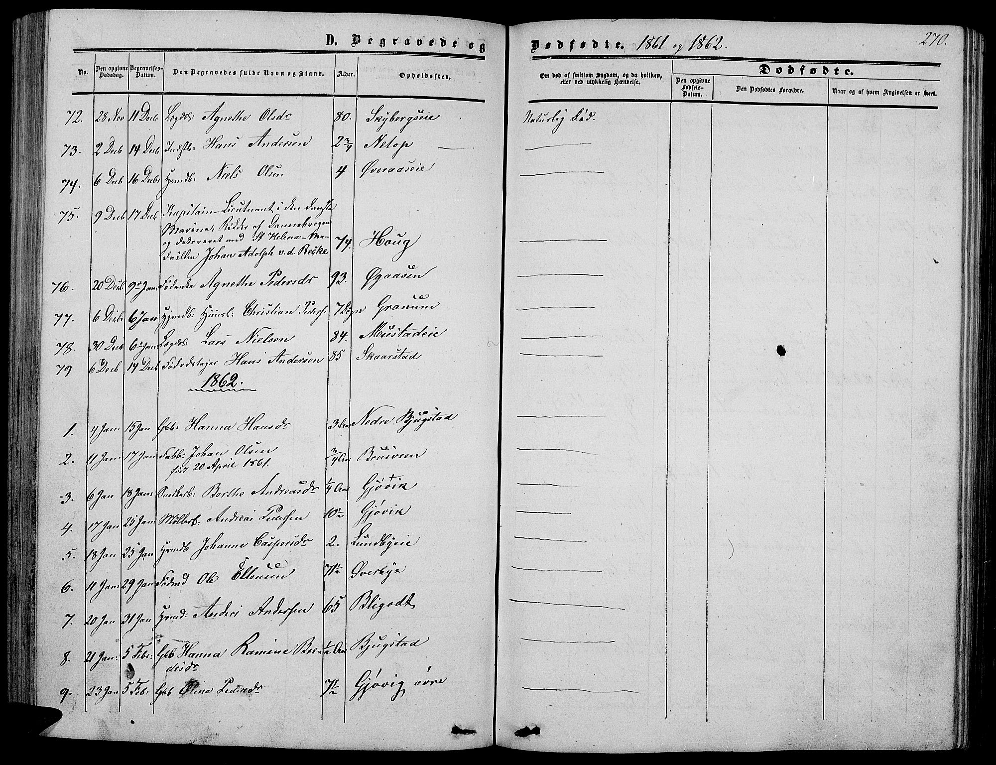 Vardal prestekontor, SAH/PREST-100/H/Ha/Hab/L0005: Parish register (copy) no. 5, 1854-1868, p. 270