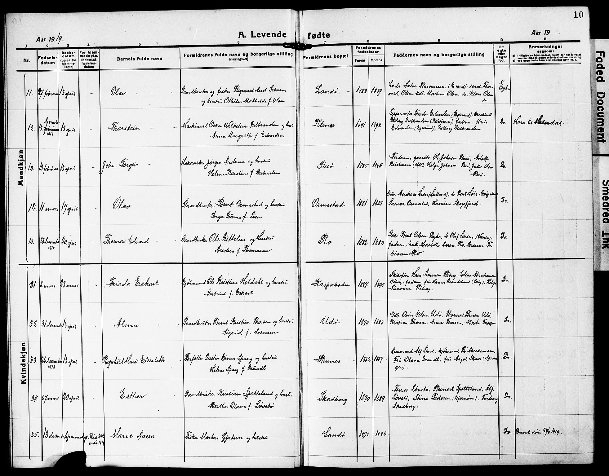 Mandal sokneprestkontor, SAK/1111-0030/F/Fb/Fba/L0013: Parish register (copy) no. B 7, 1918-1931, p. 10