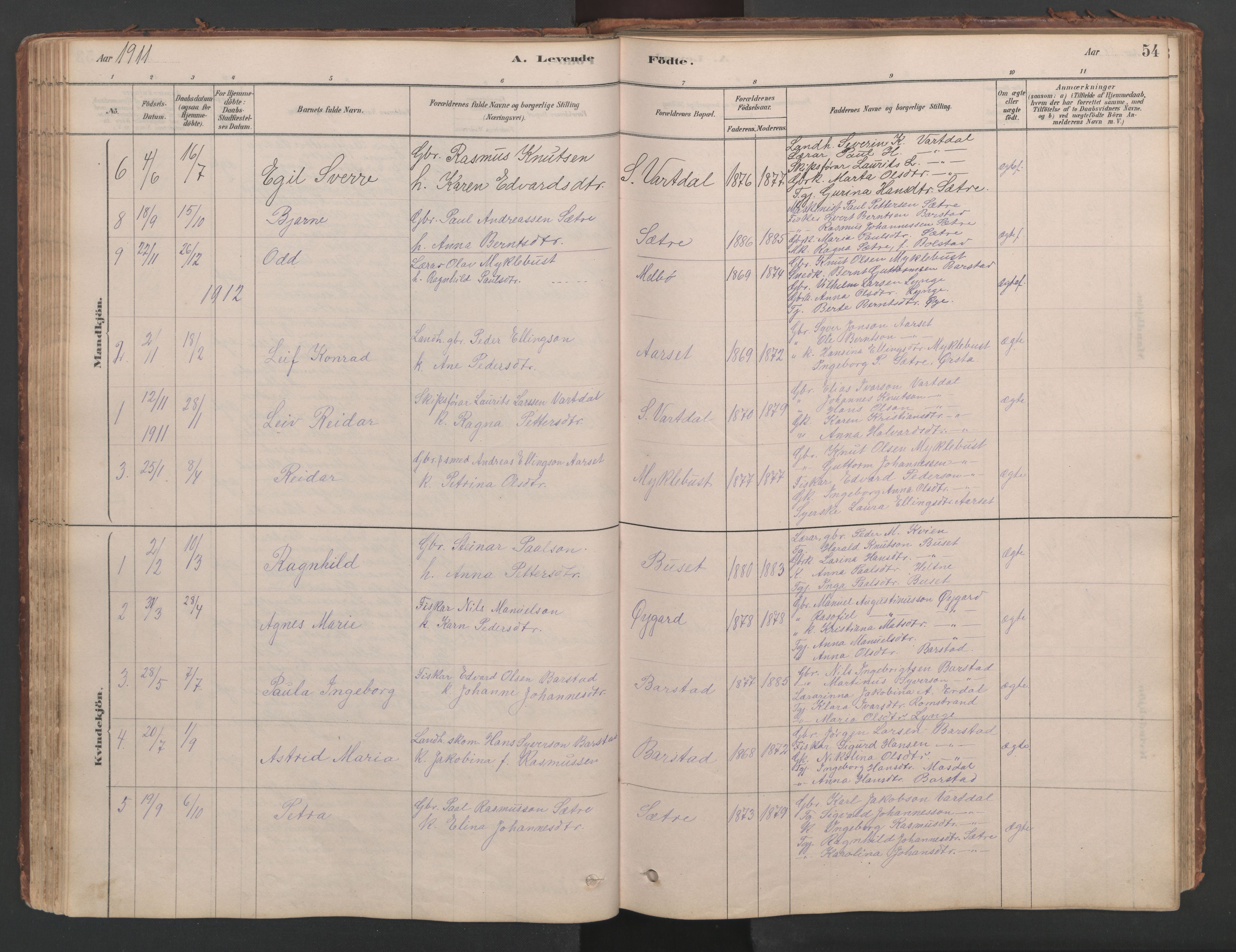 Ministerialprotokoller, klokkerbøker og fødselsregistre - Møre og Romsdal, SAT/A-1454/514/L0201: Parish register (copy) no. 514C01, 1878-1919, p. 54