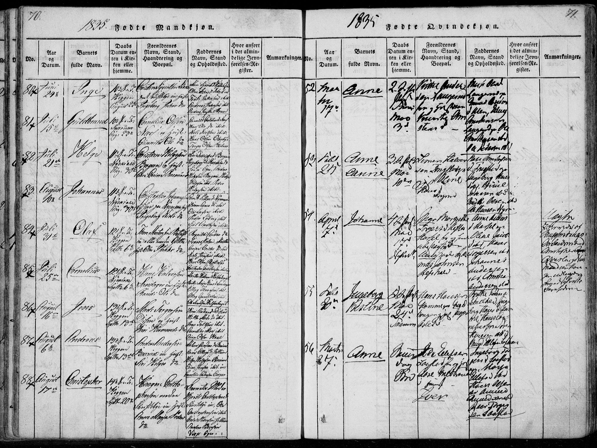 Modum kirkebøker, AV/SAKO-A-234/F/Fa/L0006: Parish register (official) no. 6, 1832-1841, p. 70-71