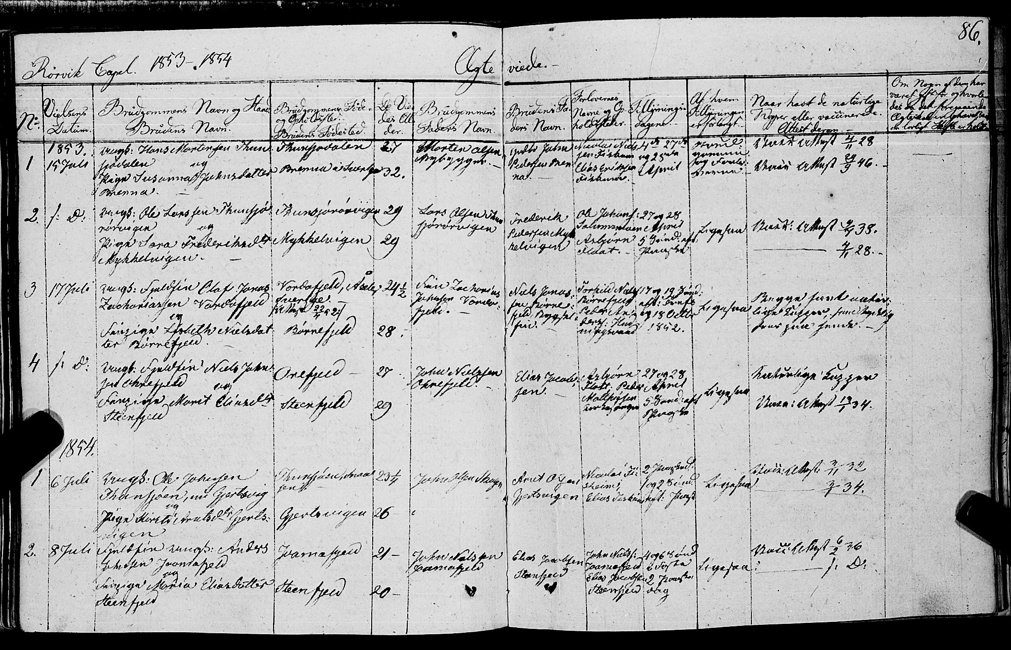 Ministerialprotokoller, klokkerbøker og fødselsregistre - Nord-Trøndelag, SAT/A-1458/762/L0538: Parish register (official) no. 762A02 /1, 1833-1879, p. 86