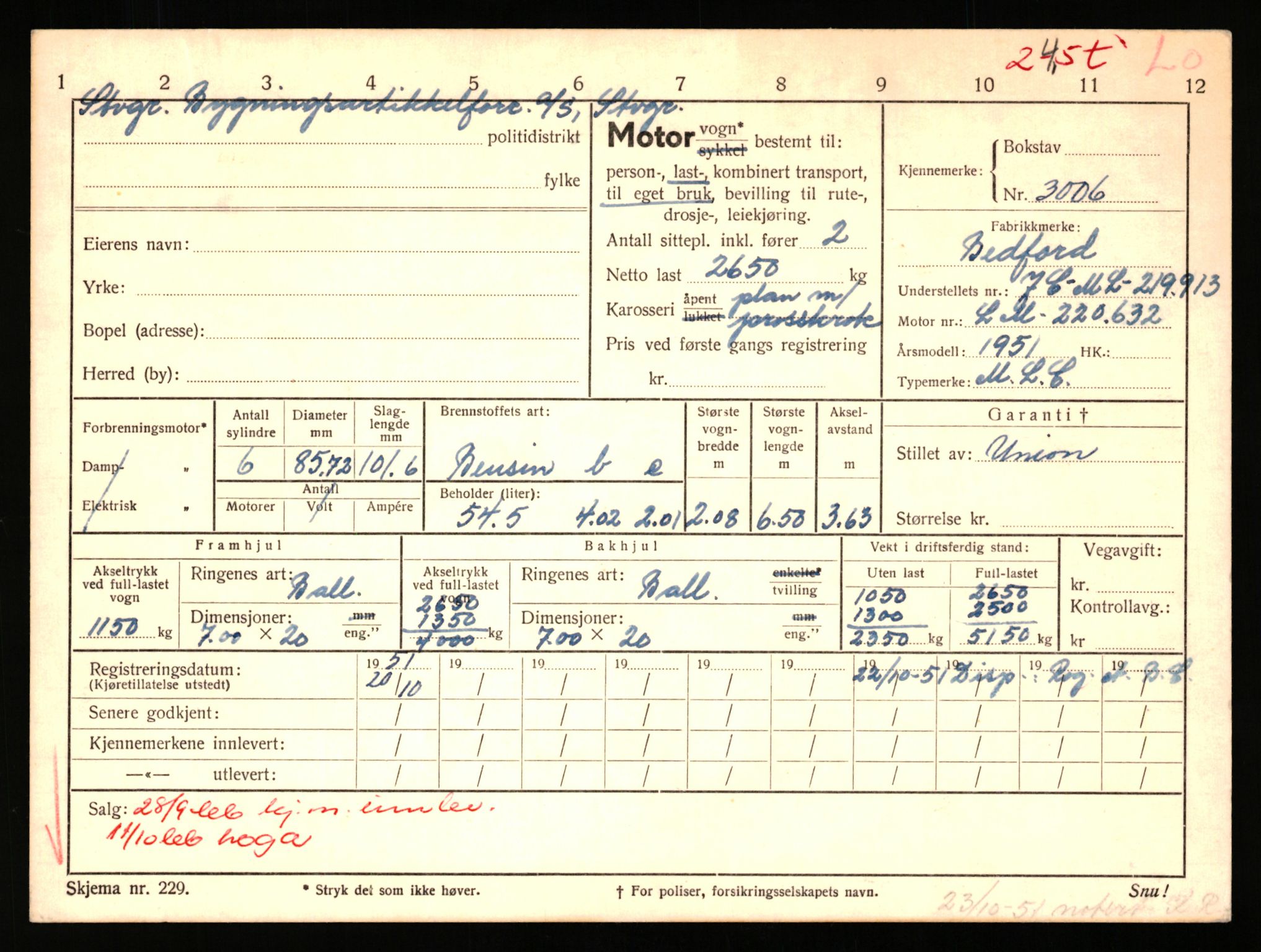 Stavanger trafikkstasjon, AV/SAST-A-101942/0/F/L0009: L-3000 - L-3349, 1930-1971, p. 41