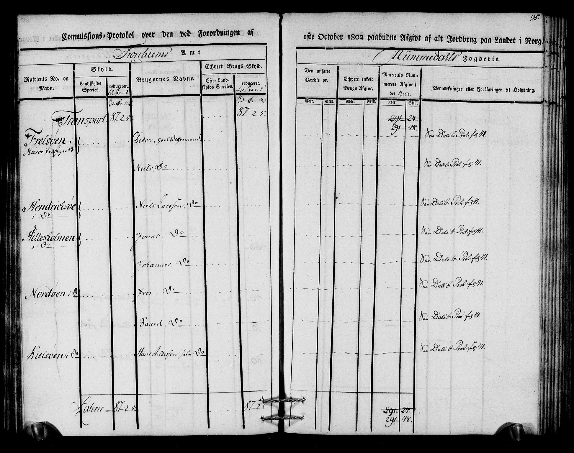 Rentekammeret inntil 1814, Realistisk ordnet avdeling, AV/RA-EA-4070/N/Ne/Nea/L0154: Namdalen fogderi. Kommisjonsprotokoll, 1803, p. 96