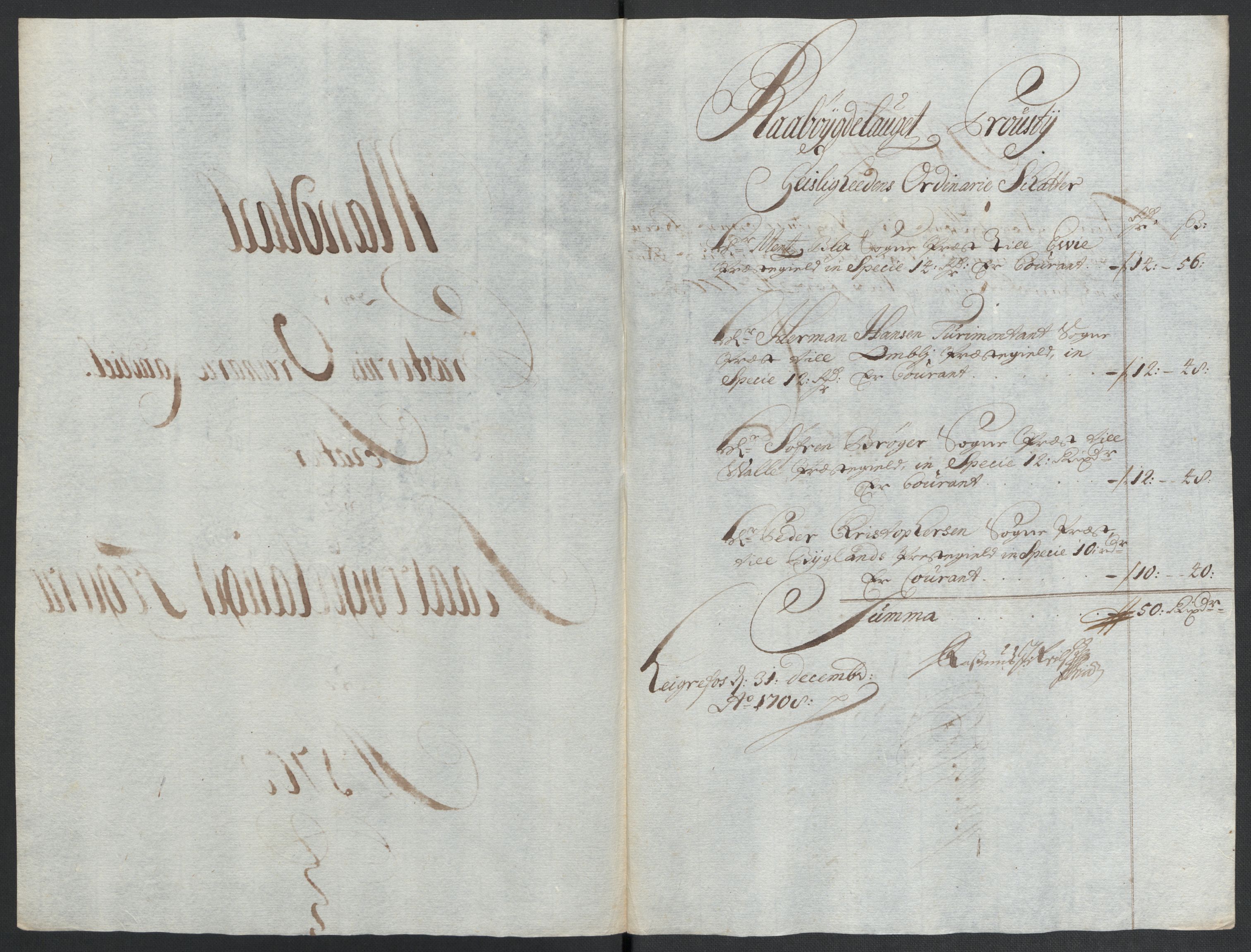 Rentekammeret inntil 1814, Reviderte regnskaper, Fogderegnskap, AV/RA-EA-4092/R40/L2448: Fogderegnskap Råbyggelag, 1706-1708, p. 333