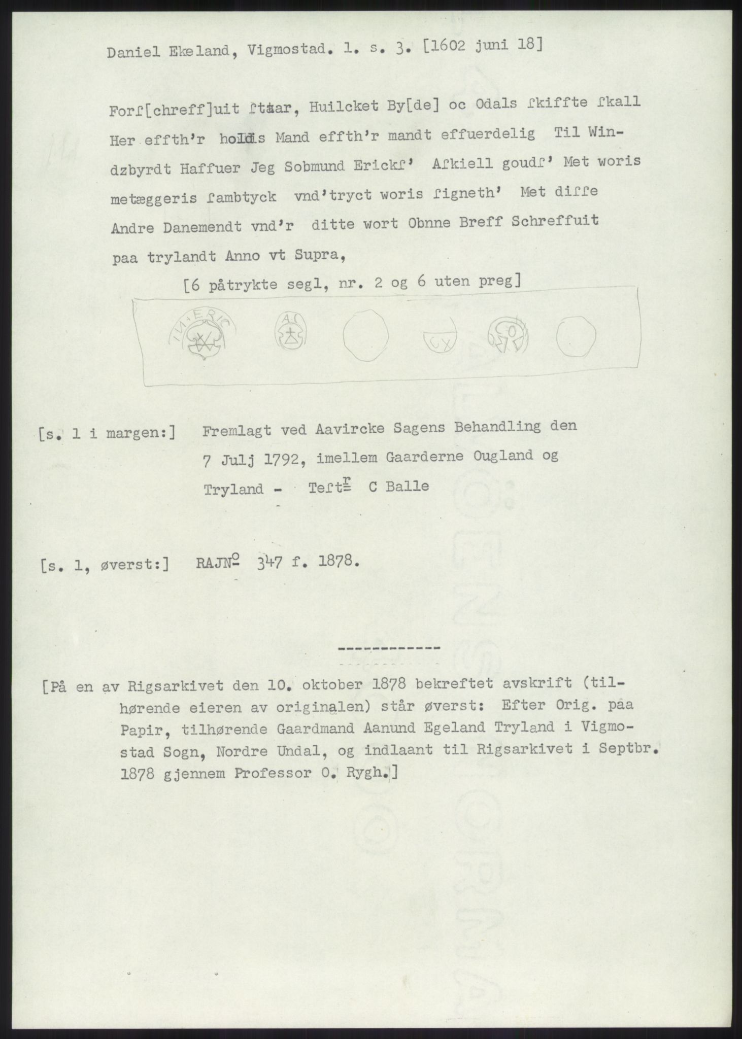 Samlinger til kildeutgivelse, Diplomavskriftsamlingen, AV/RA-EA-4053/H/Ha, p. 767