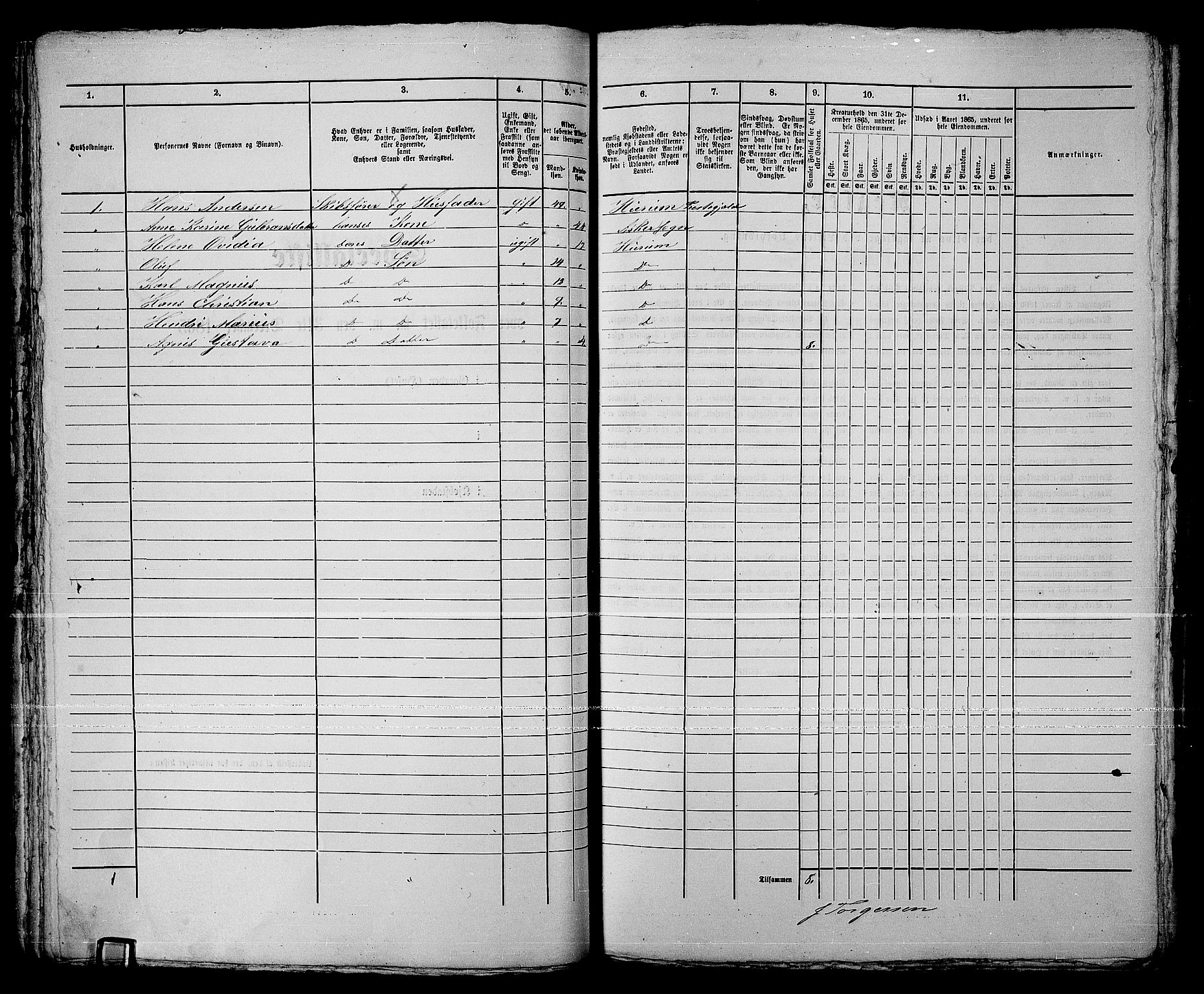 RA, 1865 census for Drøbak/Drøbak, 1865, p. 157