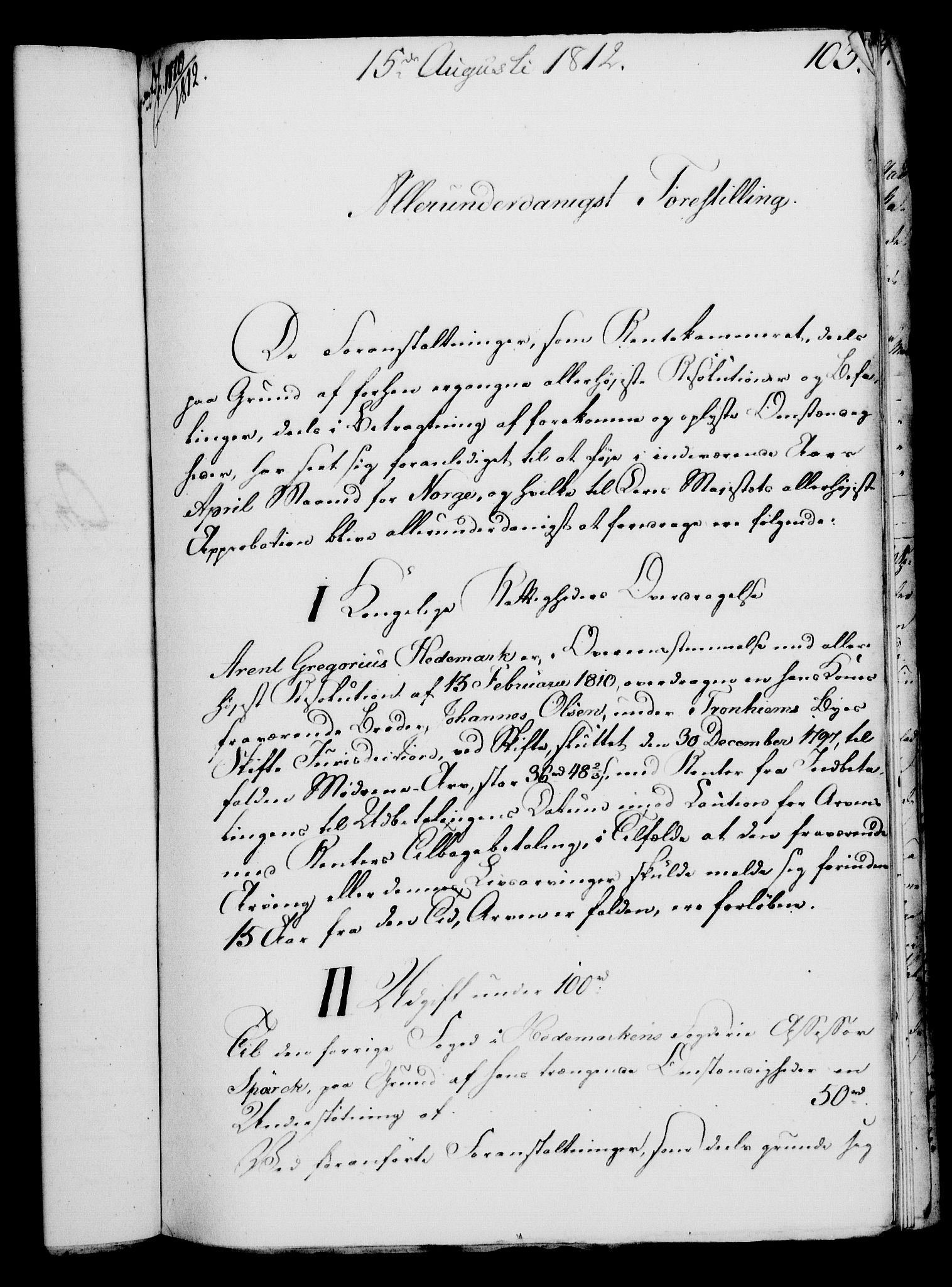 Rentekammeret, Kammerkanselliet, AV/RA-EA-3111/G/Gf/Gfa/L0094: Norsk relasjons- og resolusjonsprotokoll (merket RK 52.94), 1812, p. 406