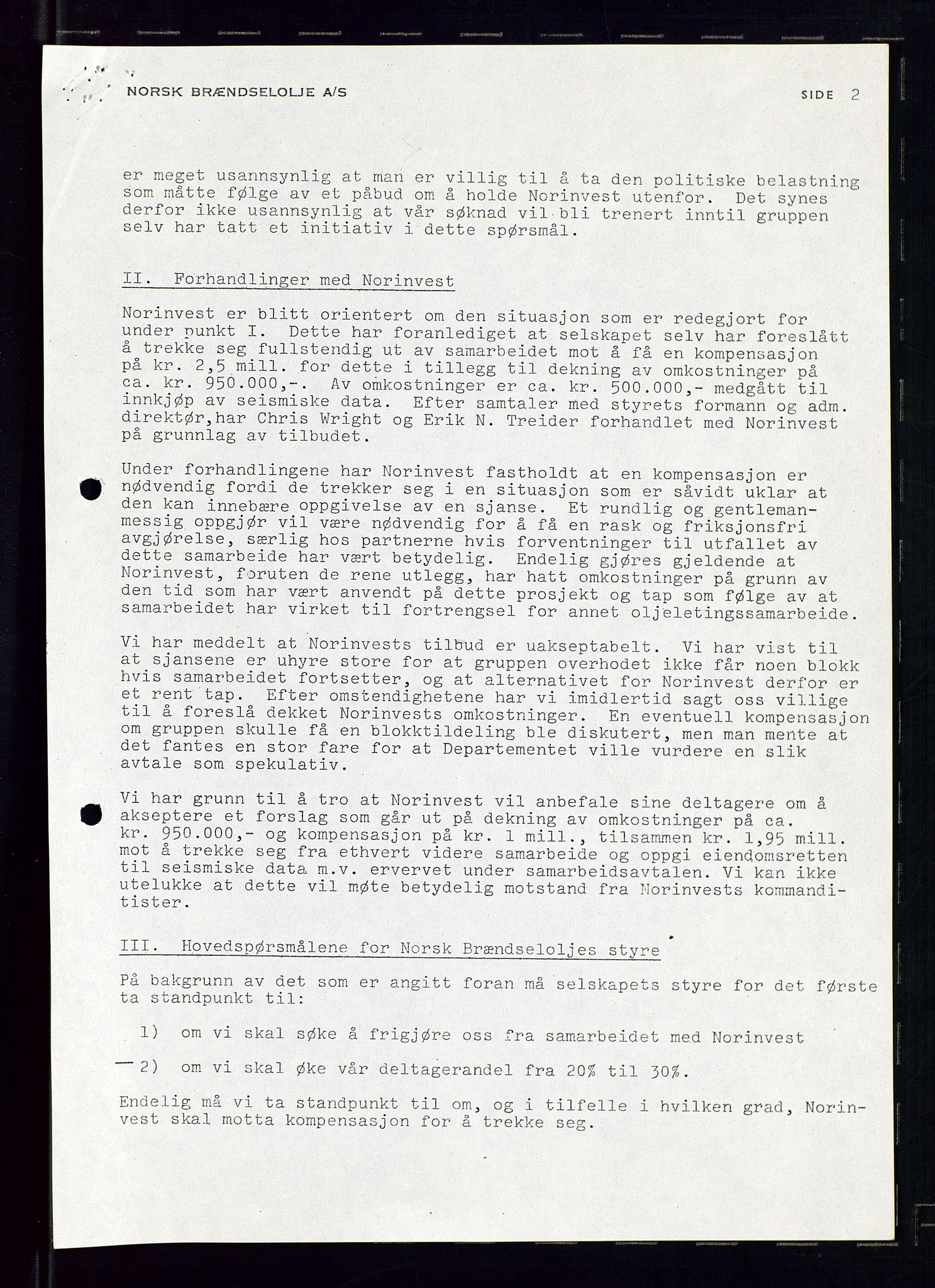 PA 1544 - Norsk Brændselolje A/S, AV/SAST-A-101965/1/A/Ab/L0006/0002: Styremøter  / Styremøter 1974, 1974, p. 30