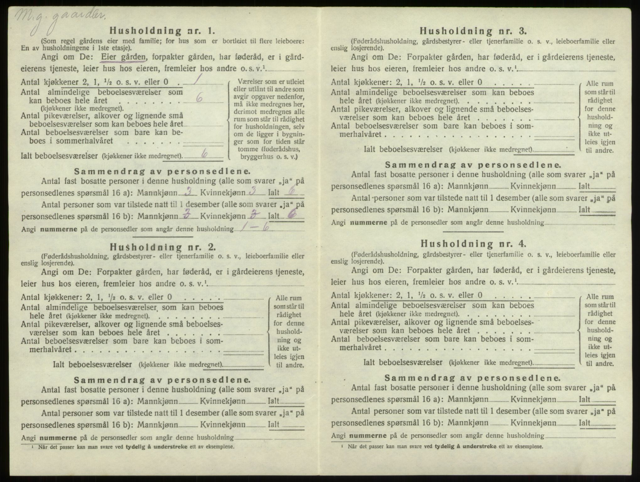 SAO, 1920 census for Borge, 1920, p. 42