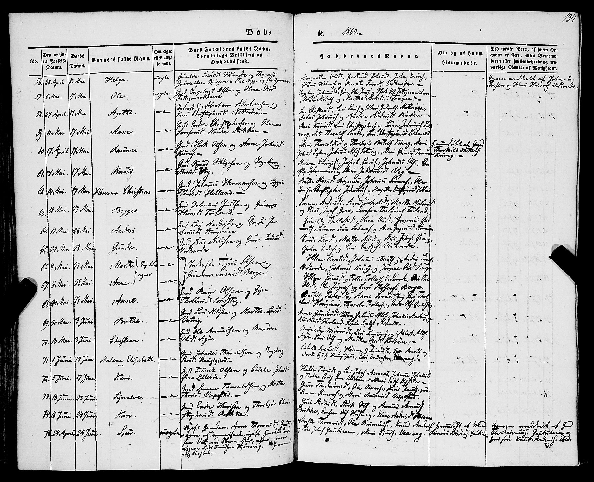 Stord sokneprestembete, AV/SAB-A-78201/H/Haa: Parish register (official) no. A 7, 1841-1861, p. 134