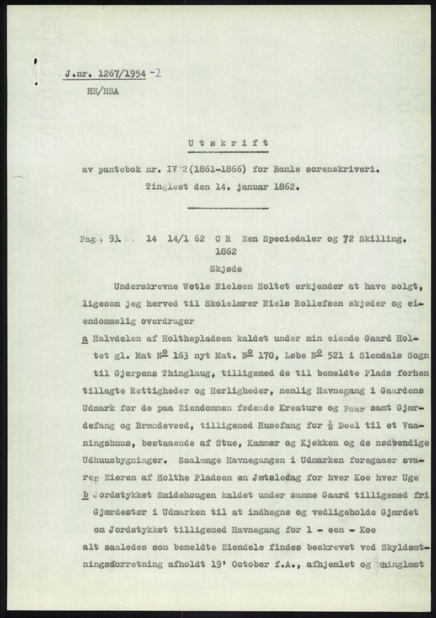 Statsarkivet i Kongsberg, SAKO/A-0001, 1954-1955, p. 299