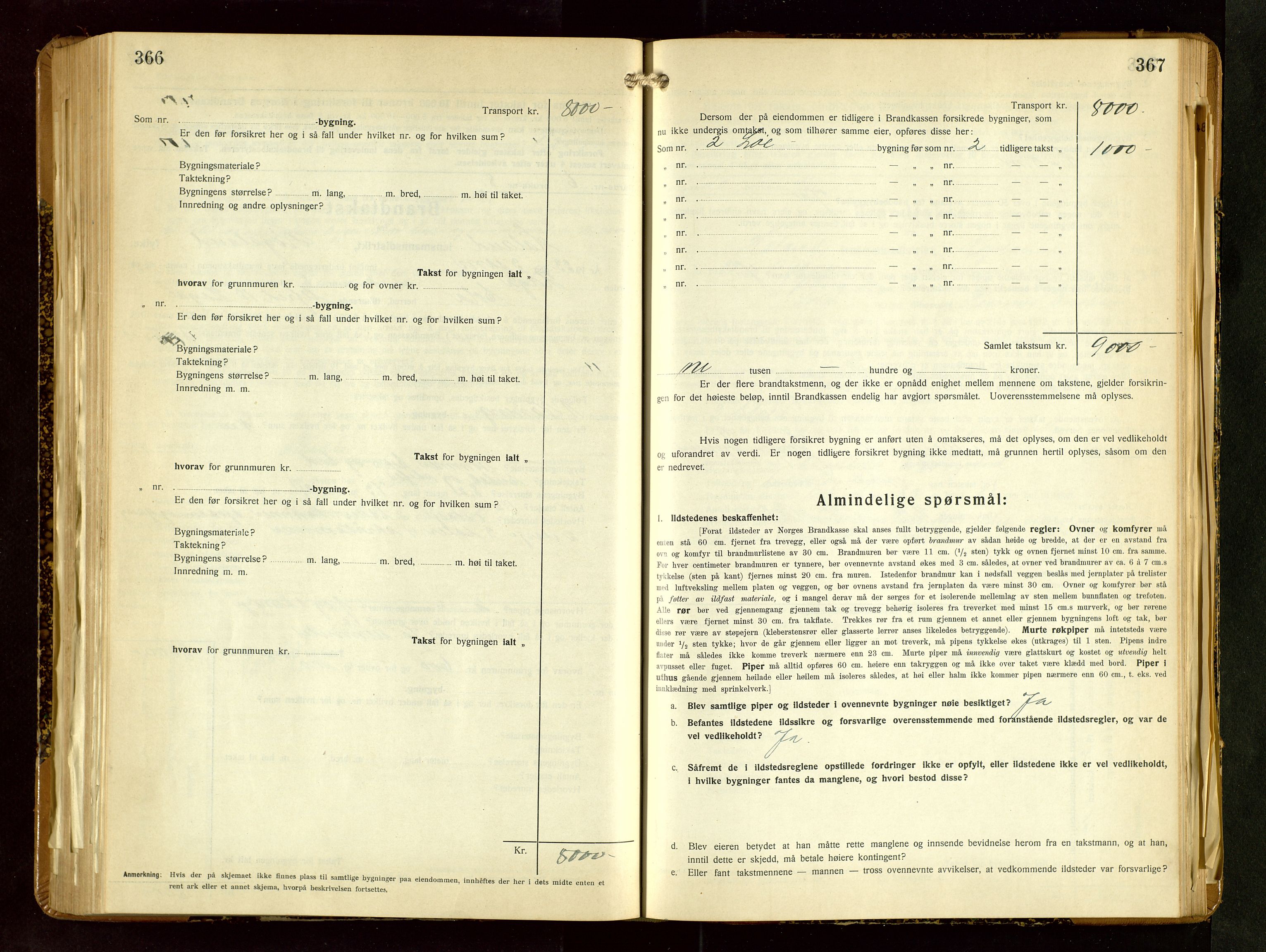 Håland lensmannskontor, SAST/A-100100/Gob/L0009: Branntakstprotokoll - skjematakst. Register i boken., 1930-1933, p. 366-367