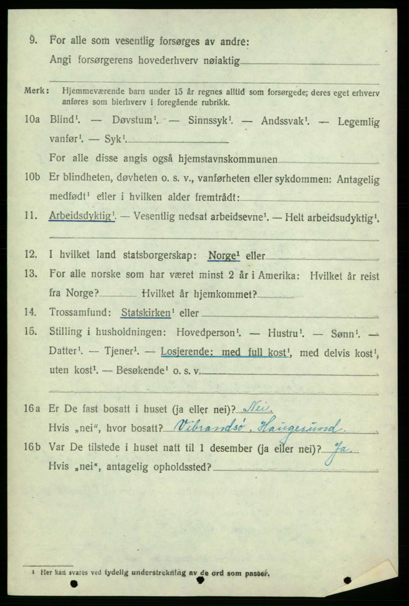 SAB, 1920 census for Kvinnherad, 1920, p. 11599